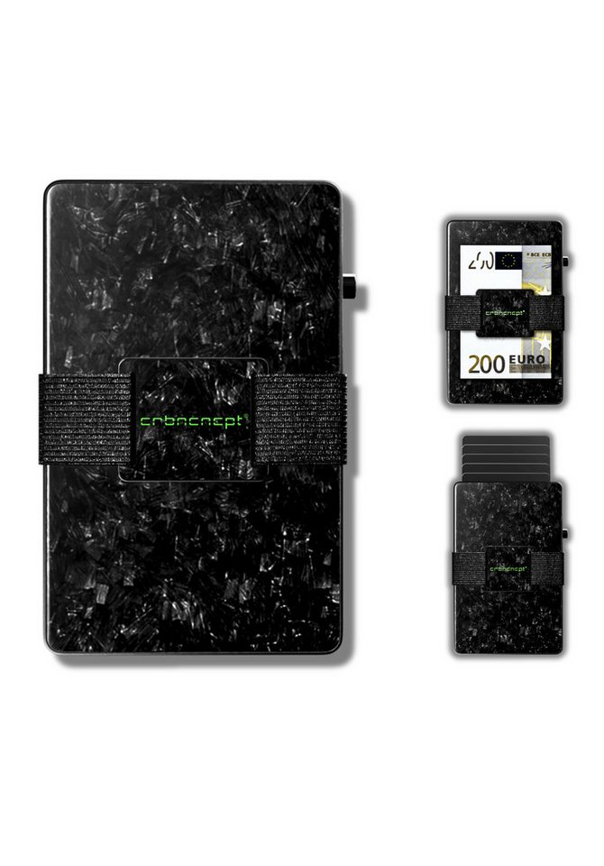 CRBNCNCPT Kartenetui Forged Carbon Smart Kartenetui - Geldbeutel, Schwarz Herren, RFID Schutz, Karten Verriegelung, Abnehmbares Band für …