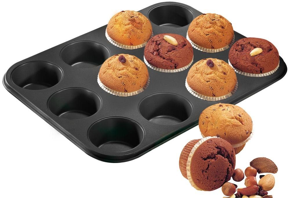 Zenker Backblech Zenker Muffinform BlackMetallic für 12 Stück 35 x, Metall