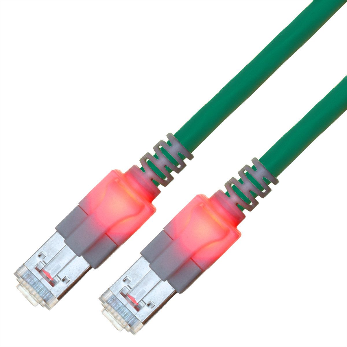 Easylan DualBoot LED Patchkabel RJ45 S/FTP Cat.6 (Class E), RJ-45 Männlich (Stecker), RJ-45 Männlich (Stecker) (50.0 cm), mit saCon Stecker, LSOH, CS1OTCDCD0005