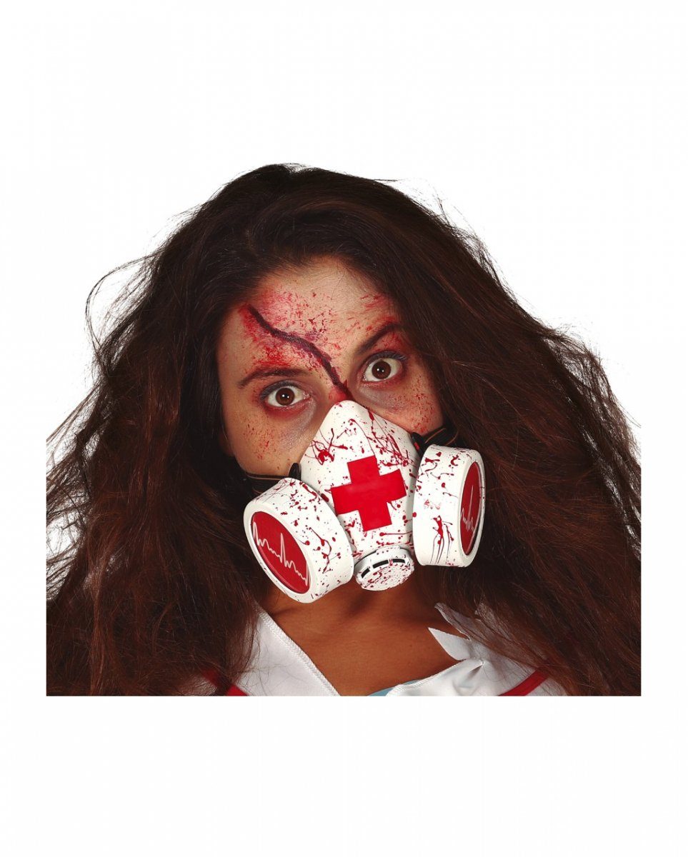 Horror-Shop Zombie-Kostüm Blutige Gasmaske als originelles Kostüm Accessoire
