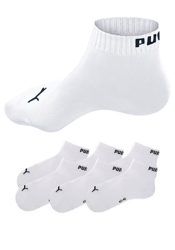 Rippbündchen mit (6-Paar) Kurzsocken PUMA weiß