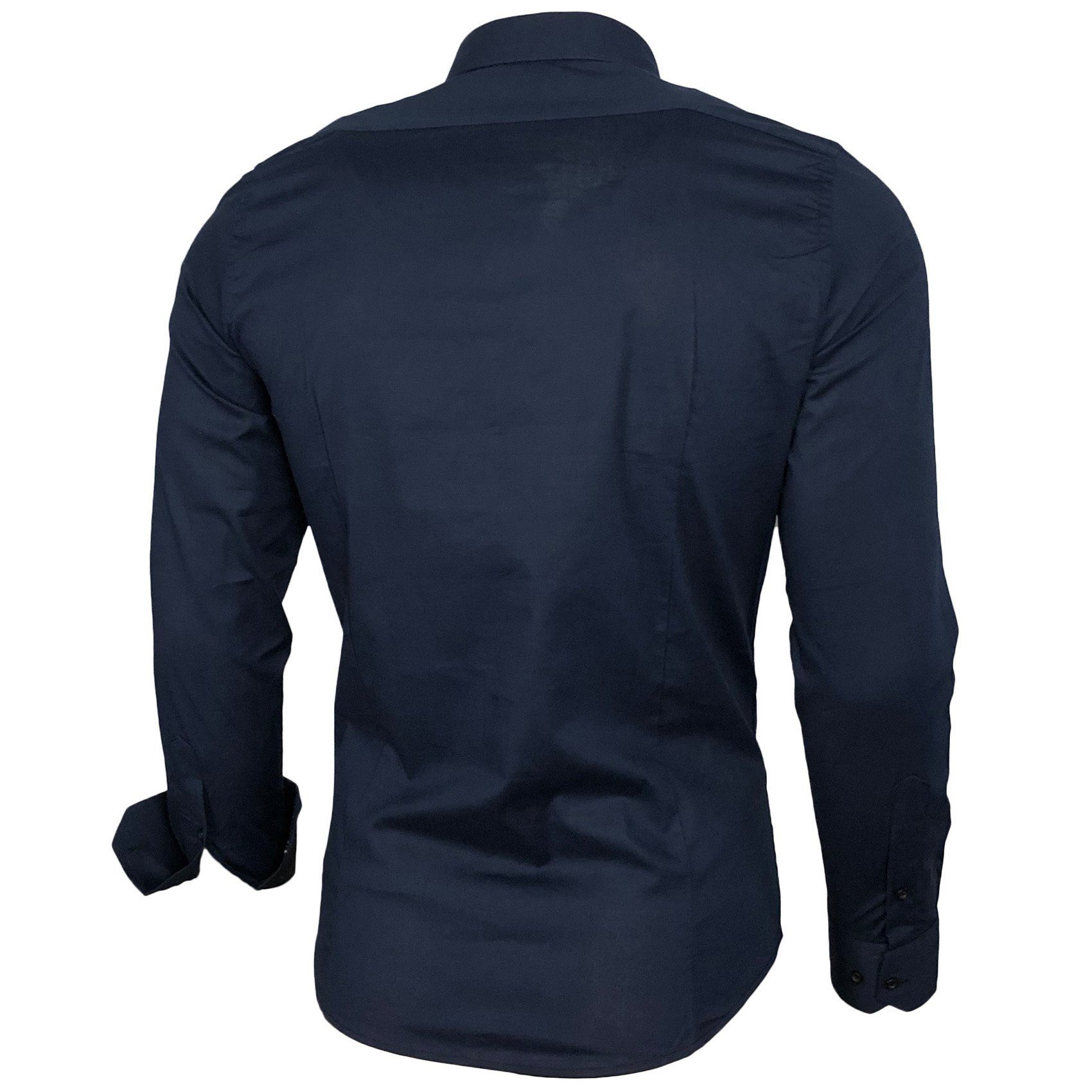 Baxboy Langarmhemd Baxboy Herren Kontrast Hemden Business Freizeit modernes Hemd B-500