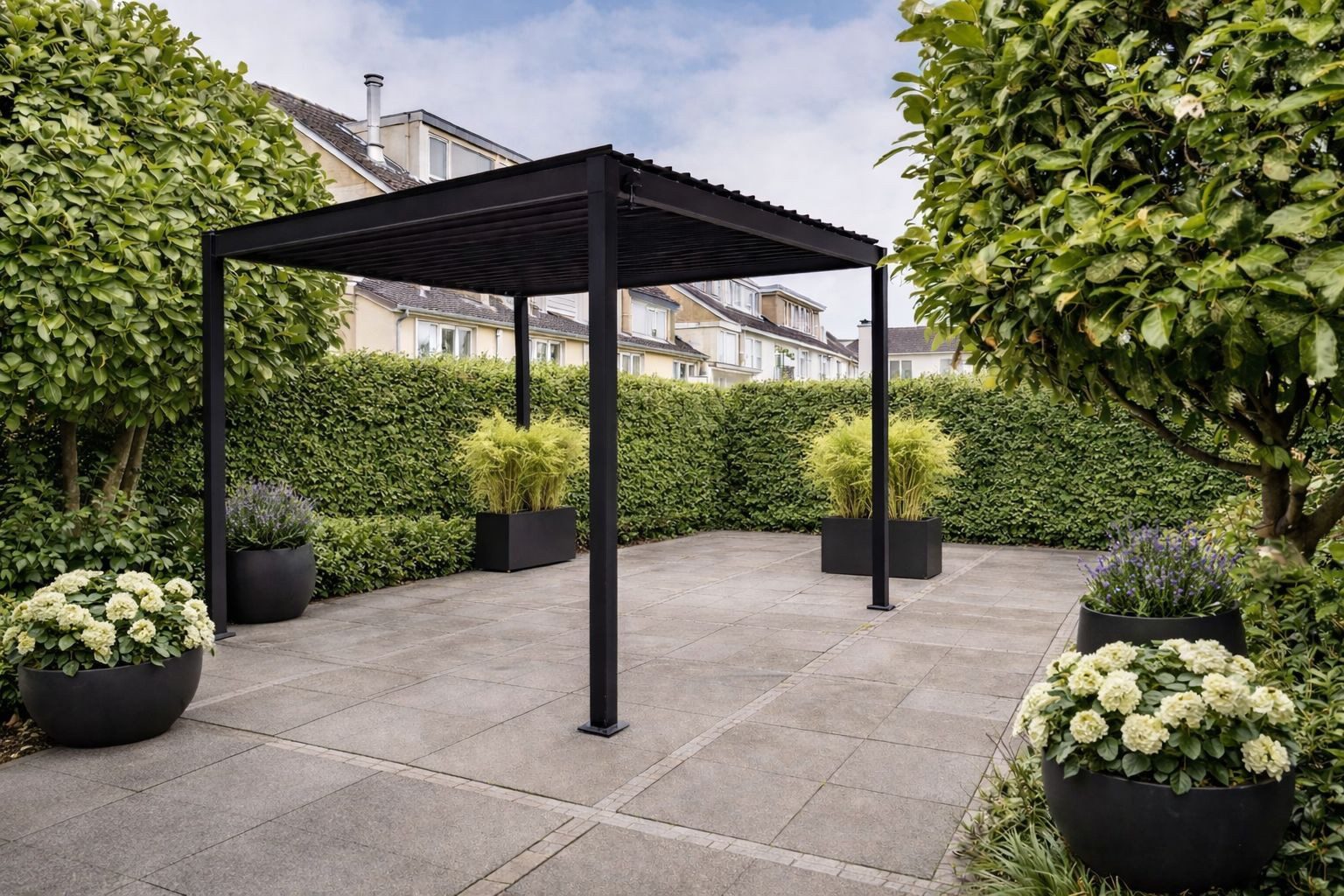 Leco Pavillon Pergola Überdachung Lamellenpergola Sonnenschutz Sonnendach FREE, (Zubehör separat erhältlich wie Rollo, Seitenwand), Gestell aus Stahl pulverbeschichtet