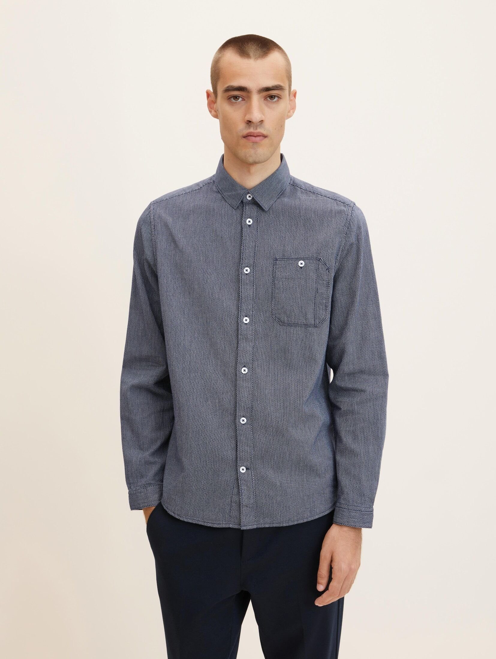 Tom Tailor Herren Langarm Hemd STRUCTURE - Regular Fit günstig online kaufen