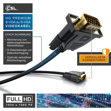 Primewire Video-Kabel, VGA, (500 cm), Monitorkabel, 15-poliger S-VGA Anschluss (D-Sub), 1080p - 5m