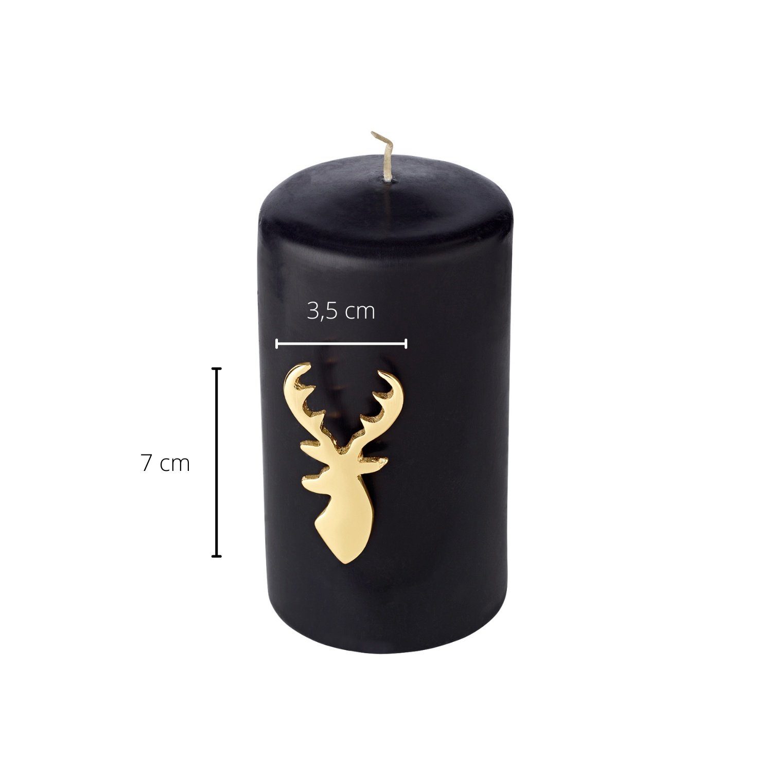 EDZARD Kerzenständer Kerzenpin, 4er-Set, Gold-Optik, Hirsch-Motiv, Aluminium, vernickelt, H 7 cm