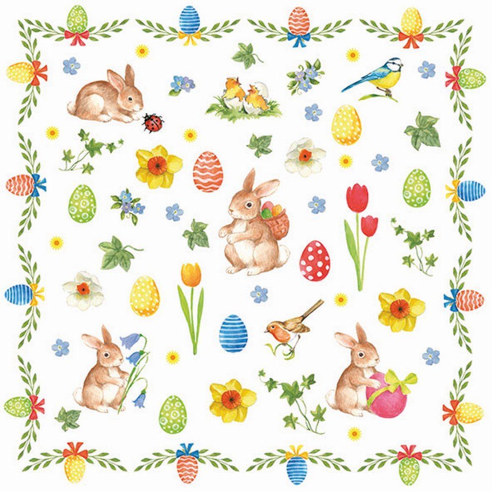 Ambiente Luxury Paper Products Papierserviette 20 Servietten Easter Collage 33x33cm, (20 St)