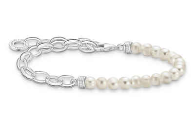 THOMAS SABO Charm-Armband für Charms Silber und Weiße Perlen