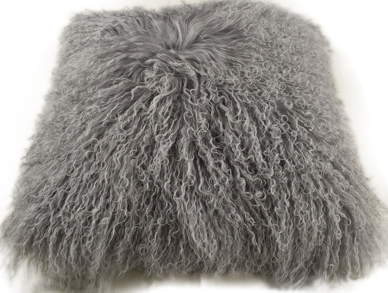 KUHFELL online & NOMAD Dekokissen Echtes Tibet Lammfell Kissenbezug Grau Schwarz Braun Beige oder Weiß – Bild 3 von 5