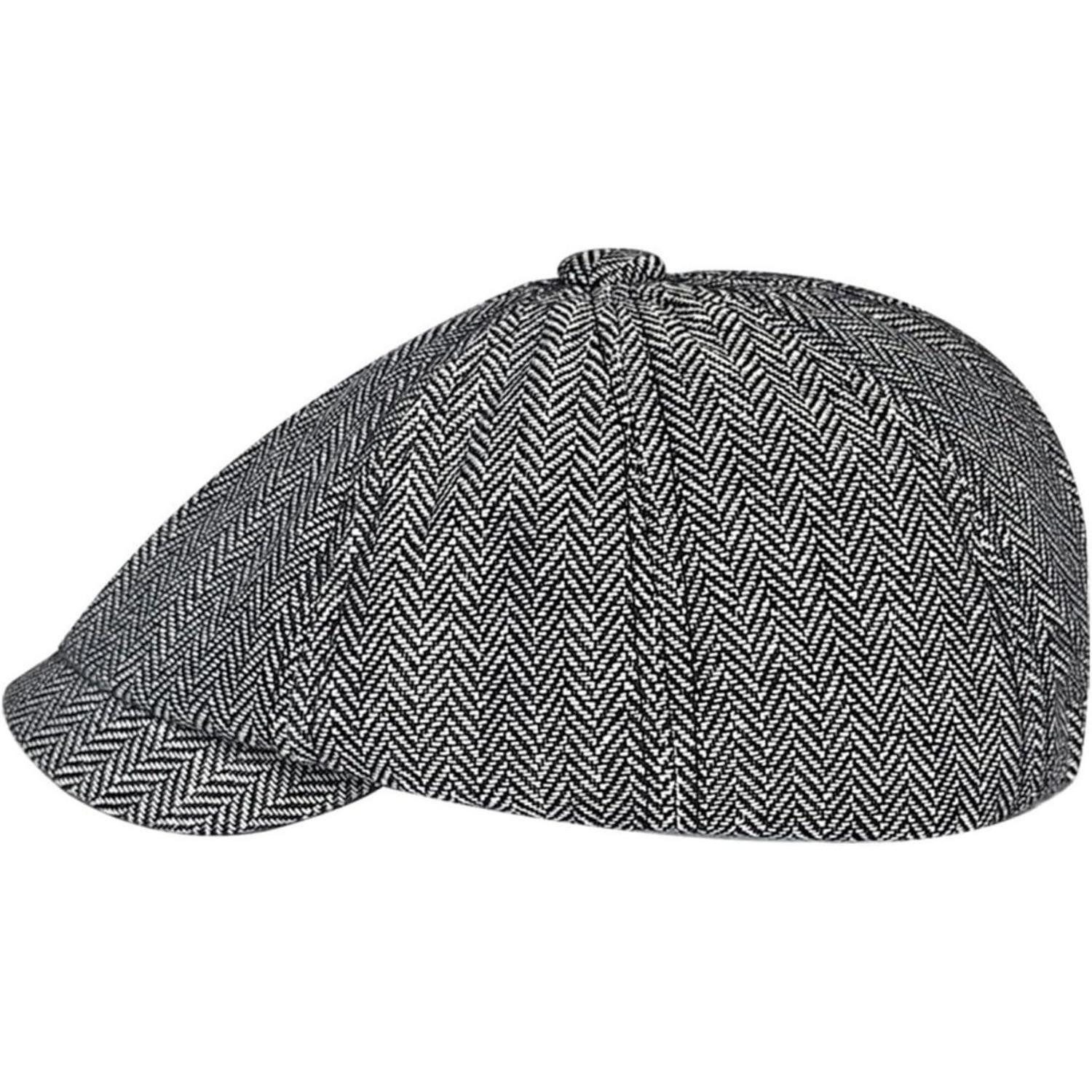 LuxusKollektion Schiebermütze Schiebermütze Herren Gatsby Newsboy Schirmmütze 8 Panel 55-58 Hellgrau