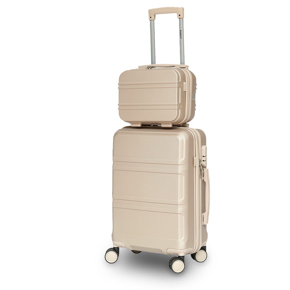 Barut Kofferset Reisekofferset 2-teilig Modell Anubis Champagner, 4 Rollen, (Set, 2 tlg., MS-19043)