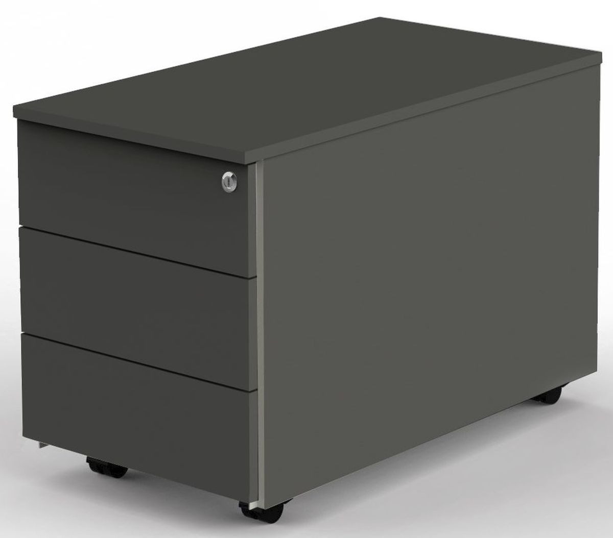 KERKMANN Container Rollcontainer 3 Schubladen BxTxH 43x80x54cm mit Zentralschloss anthraz