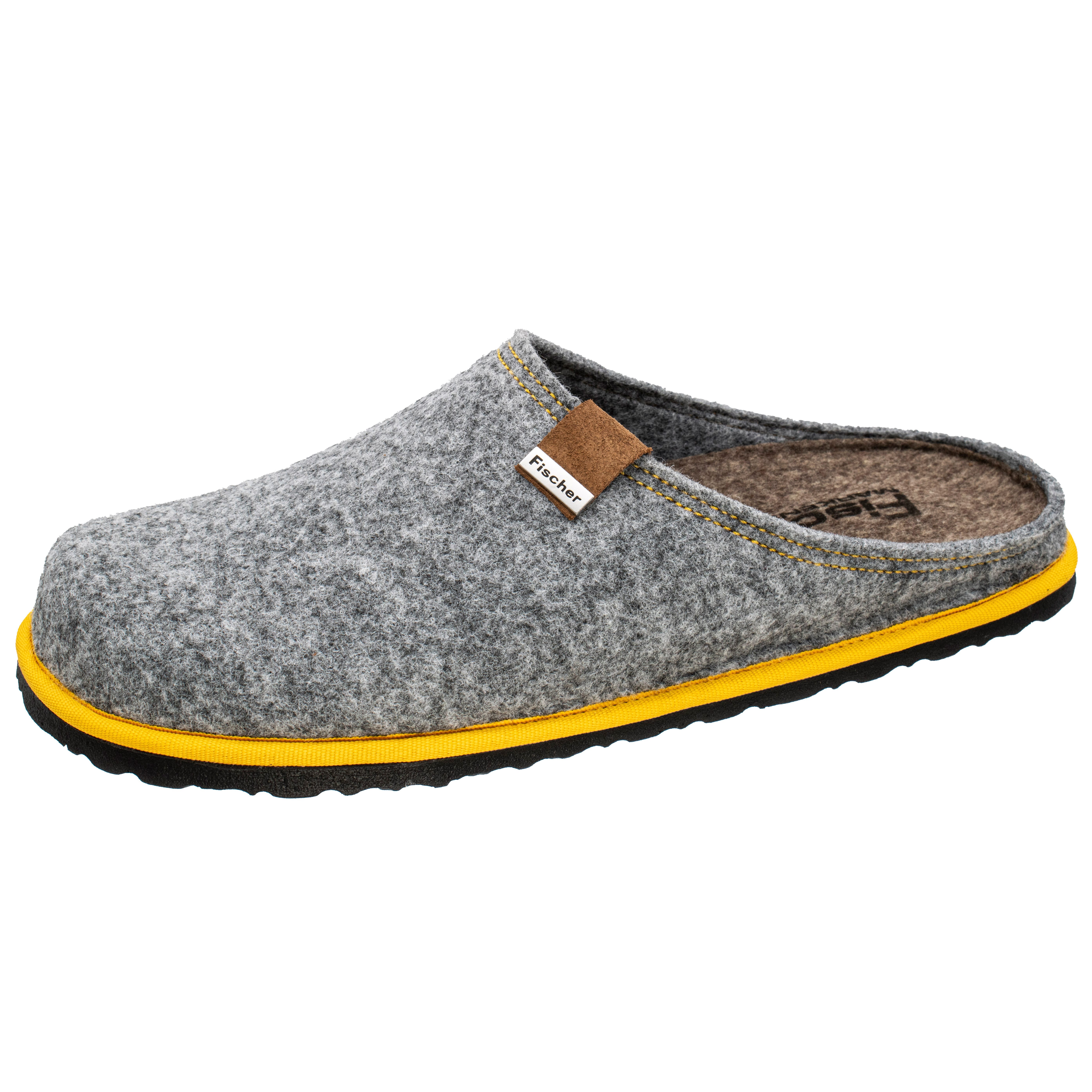 Fischer-Markenschuh Helge Pantoffel aus recyceltem PET Filz, Einlegesohle aus Filz herausnehmbar