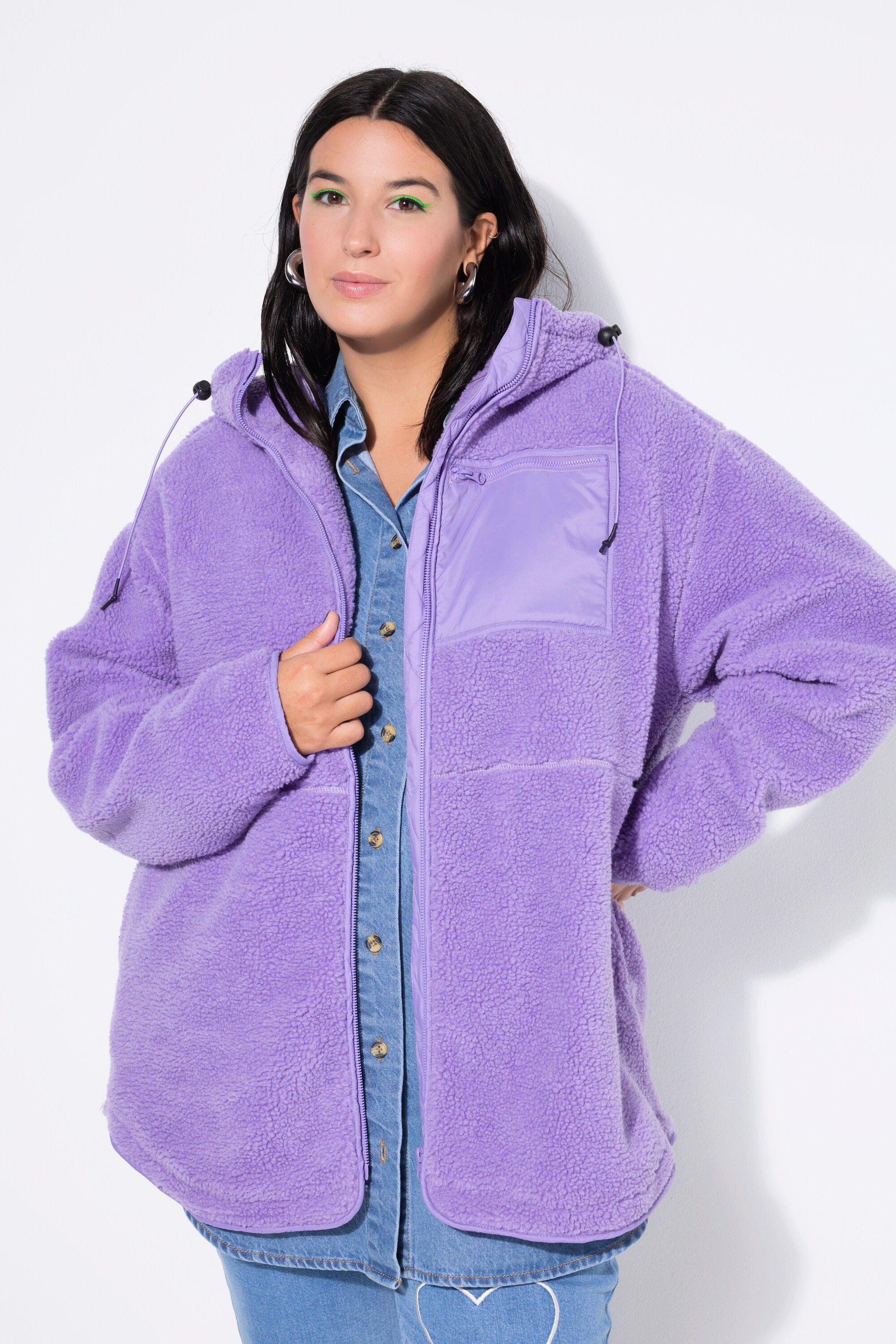 Studio Untold Softshelljacke Teddyjacke oversized Kapuze günstig online kaufen