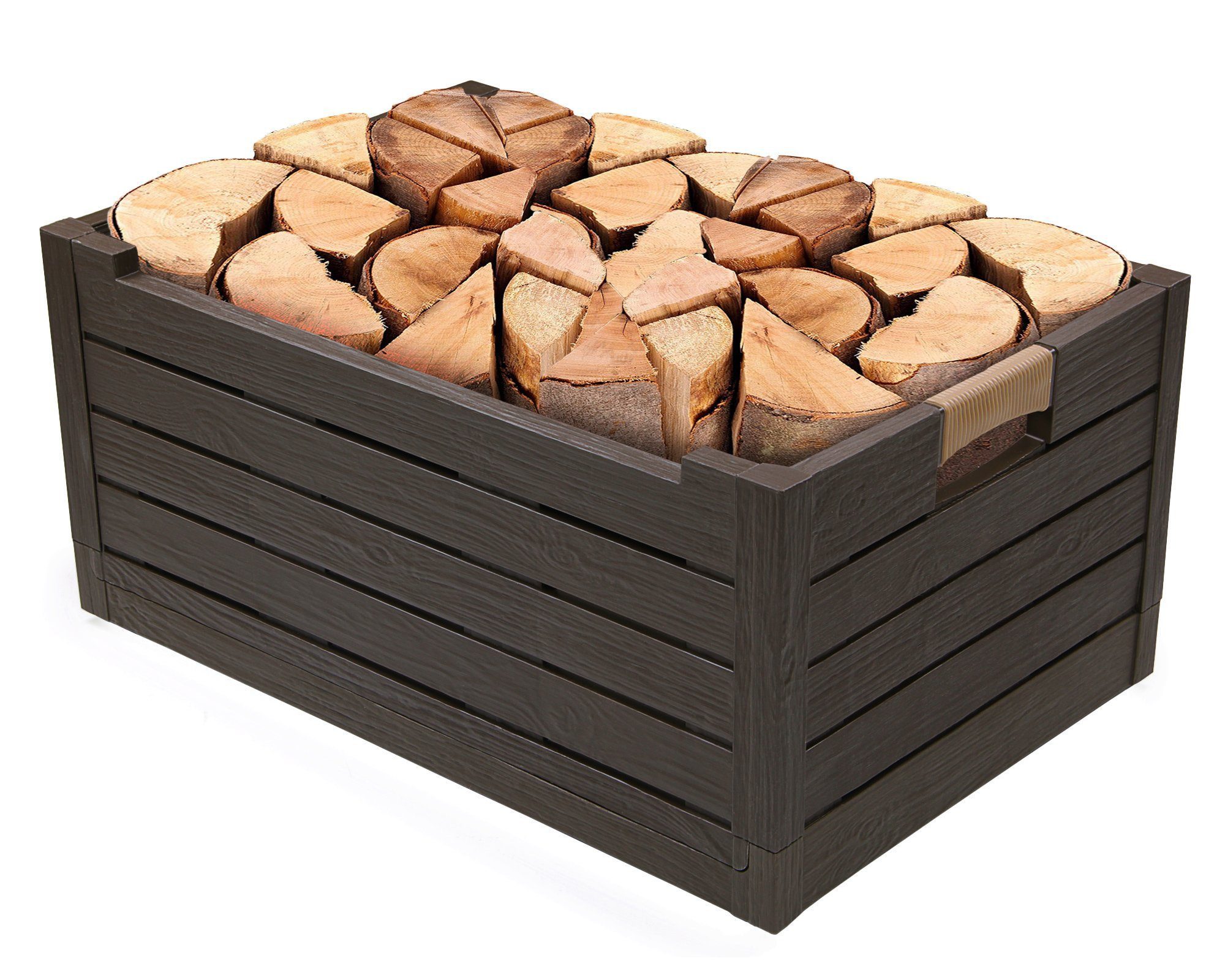 ONDIS24 Klappbox Korb für Brennholz Faltbox Feuerholz Kiste Faltbarer Einkaufskorb, 50 l, Florida Kofferraum Organizer Auto