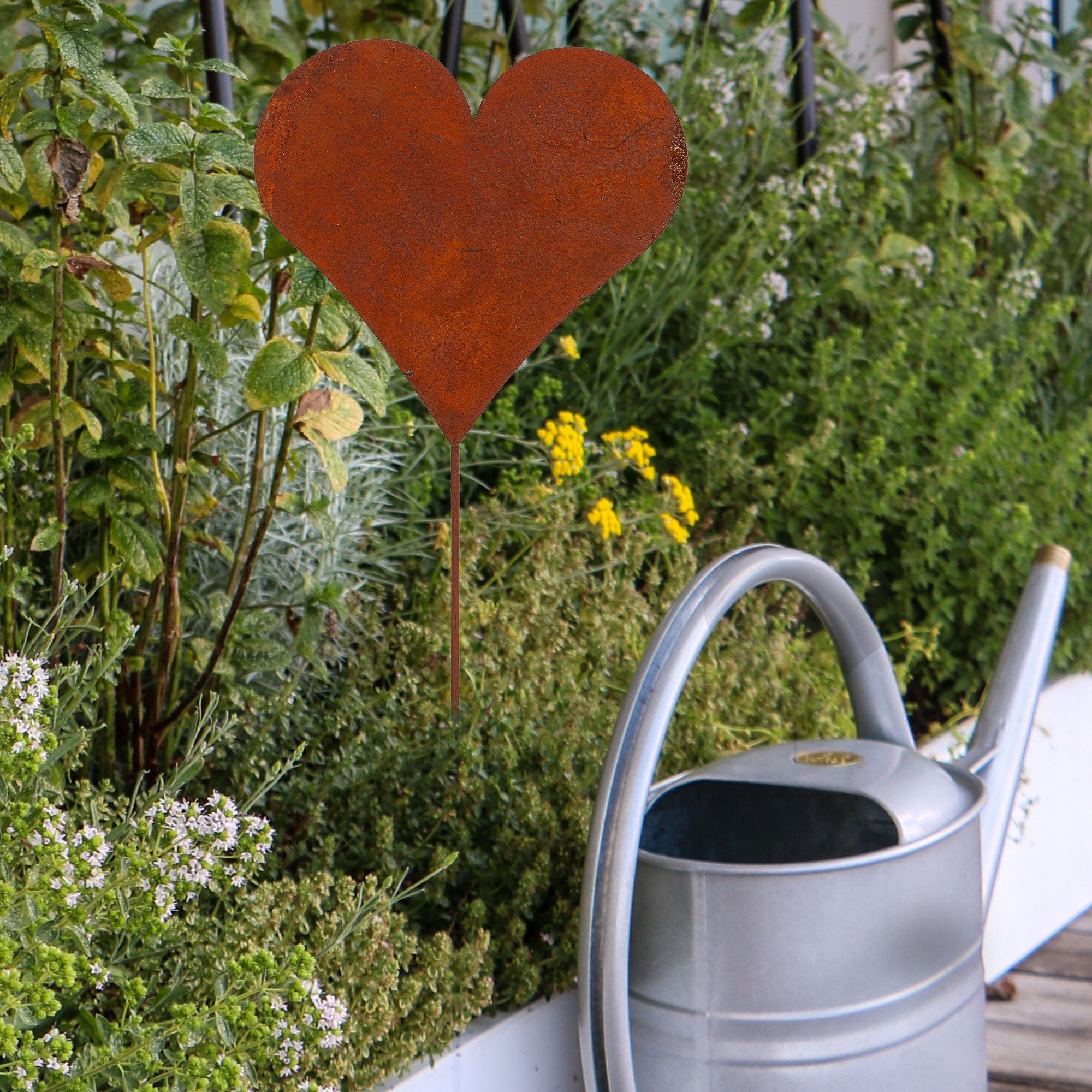 CEPEWA Gartenstecker Gartenstecker 6er Set Herz RostDesign Garten (6