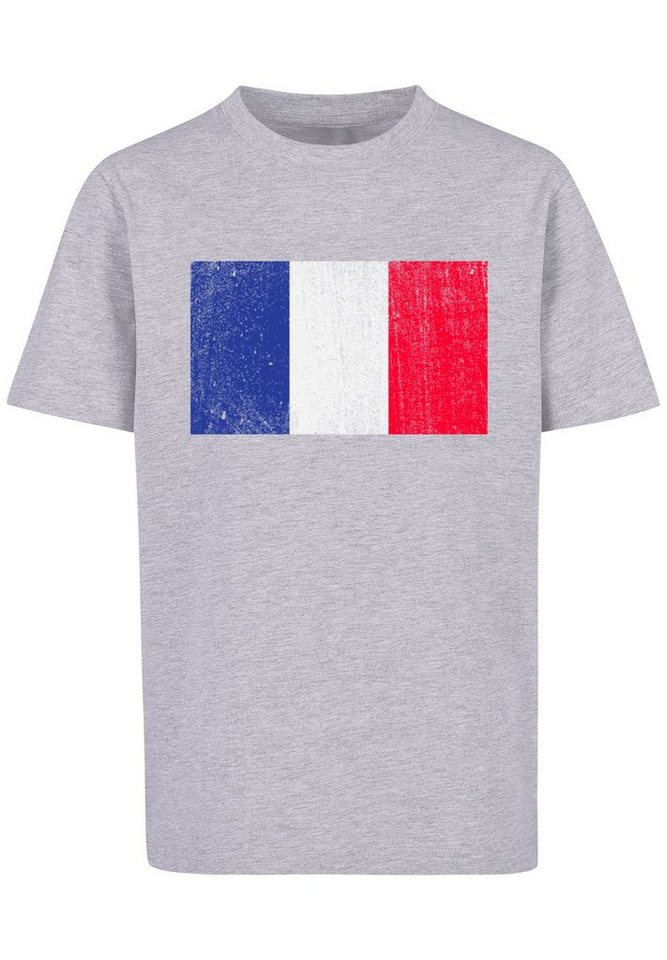 F4NT4STIC T-Shirt France Frankreich Flagge distressed Print, Das Model ist  145 cm groß und trägt Größe 145/152