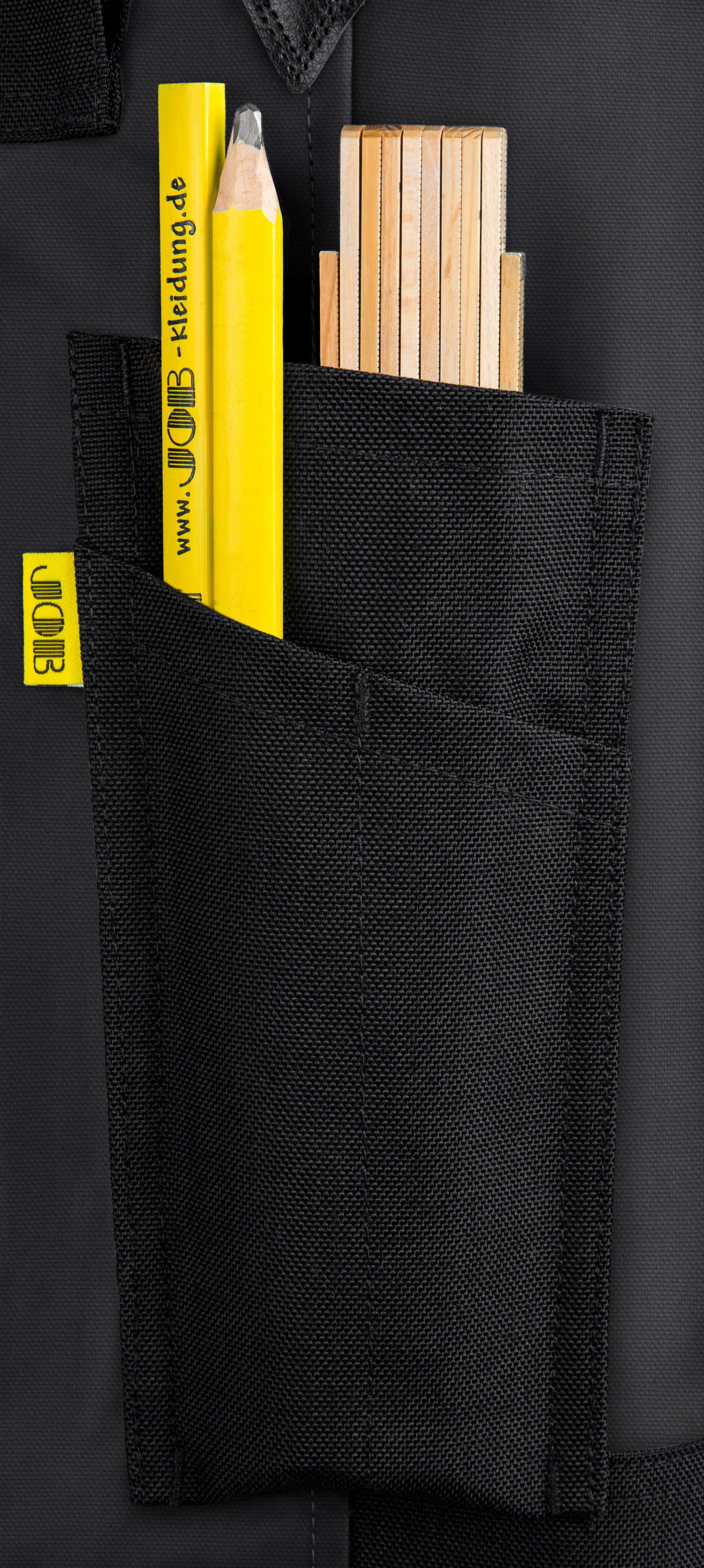 Zunftsommerhose Arbeitshose Canvas JOB schwarz Kniepolstertaschen aus mit