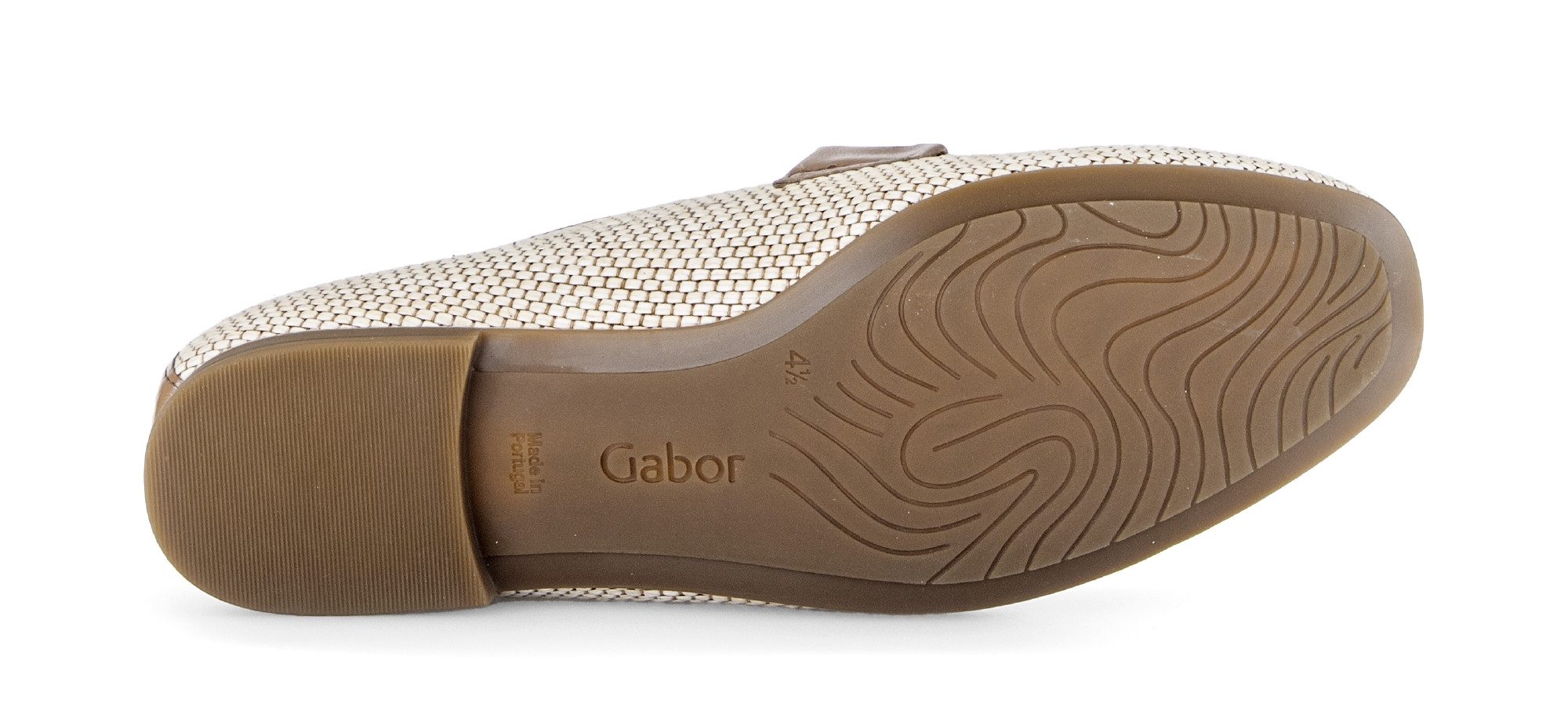 Gabor Slipper Blockabsatz, Businessschuh, Ballerina mit goldfarbenem Schmuckelement