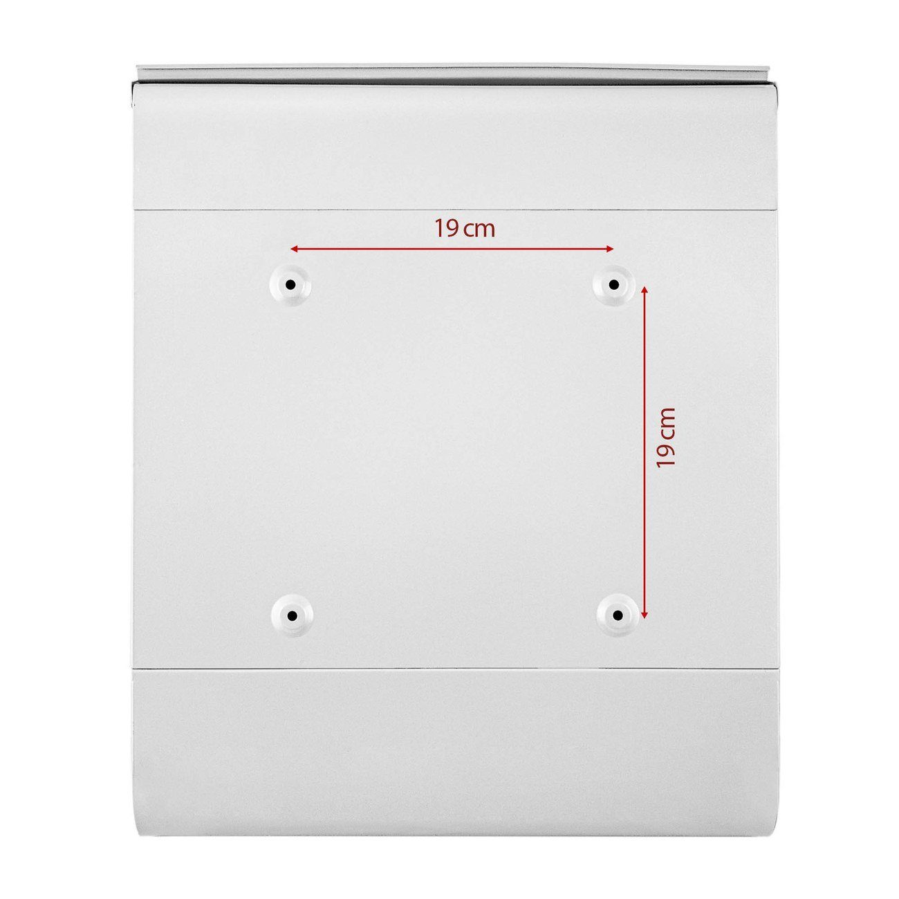 weiß Wandbriefkasten 14cm mit Erdmännchenfamilie pulverbeschichtet, (Wandbriefkasten 39 x Zeitungsfach), witterungsbeständig, x banjado 47 Stahl