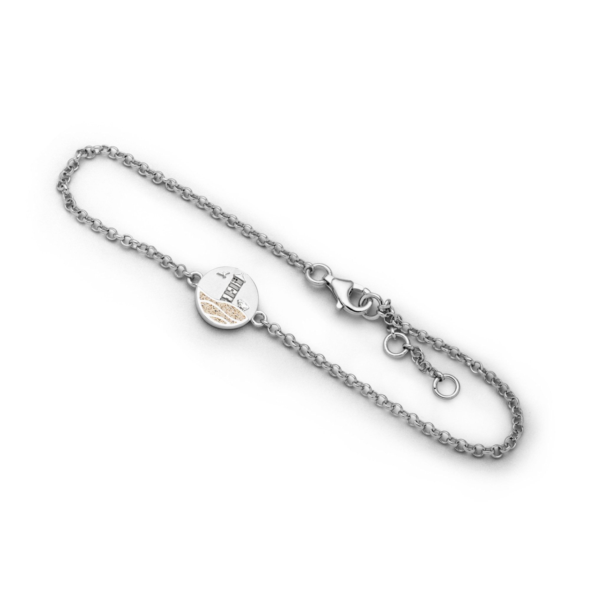 DUR Armband Strandwellen A2005 Pilsumer Leuchtturm Strandsand Silber 16,5+3 cm