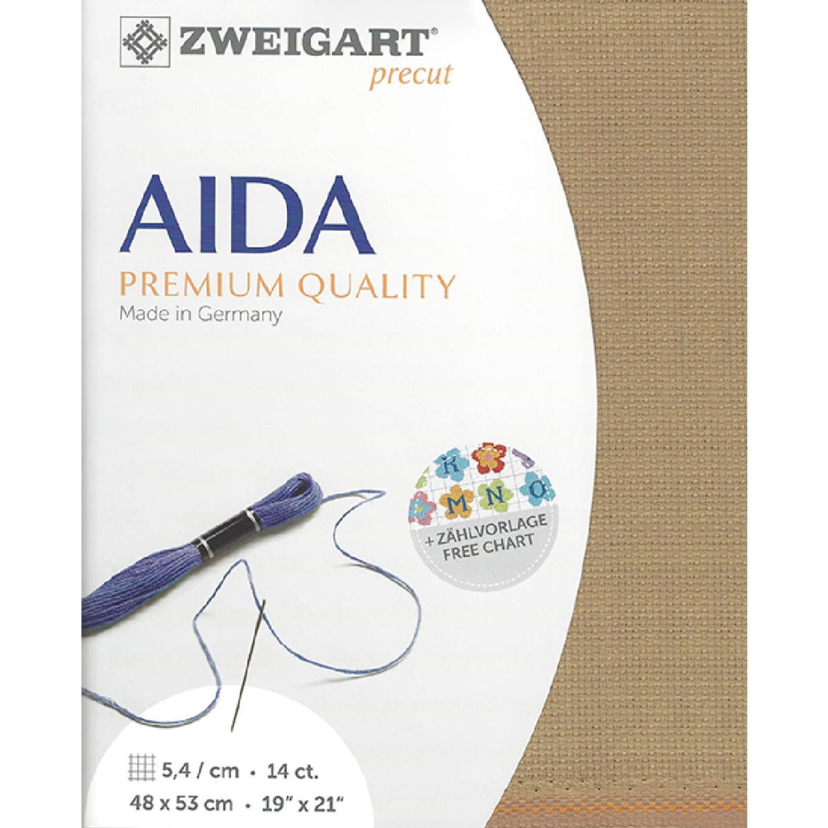 Zweigart Kreativset AIDA Zweigart Precut 14 ct. Stern-Aida 3706 Farbe 300 lehm, 48x53 cm, (embroidery kit by Marussia)