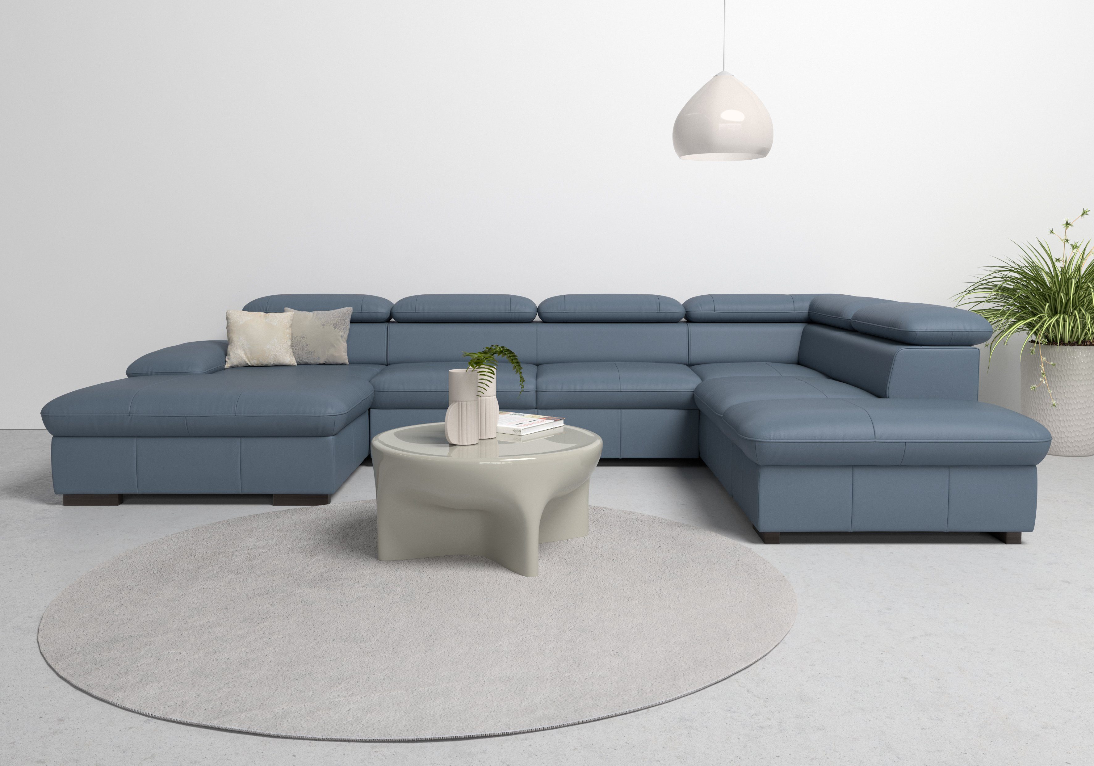 Home affaire Wohnlandschaft Alberto U-Form, mit Kopfteilverstellung, wahlweise mit Bettfunktion