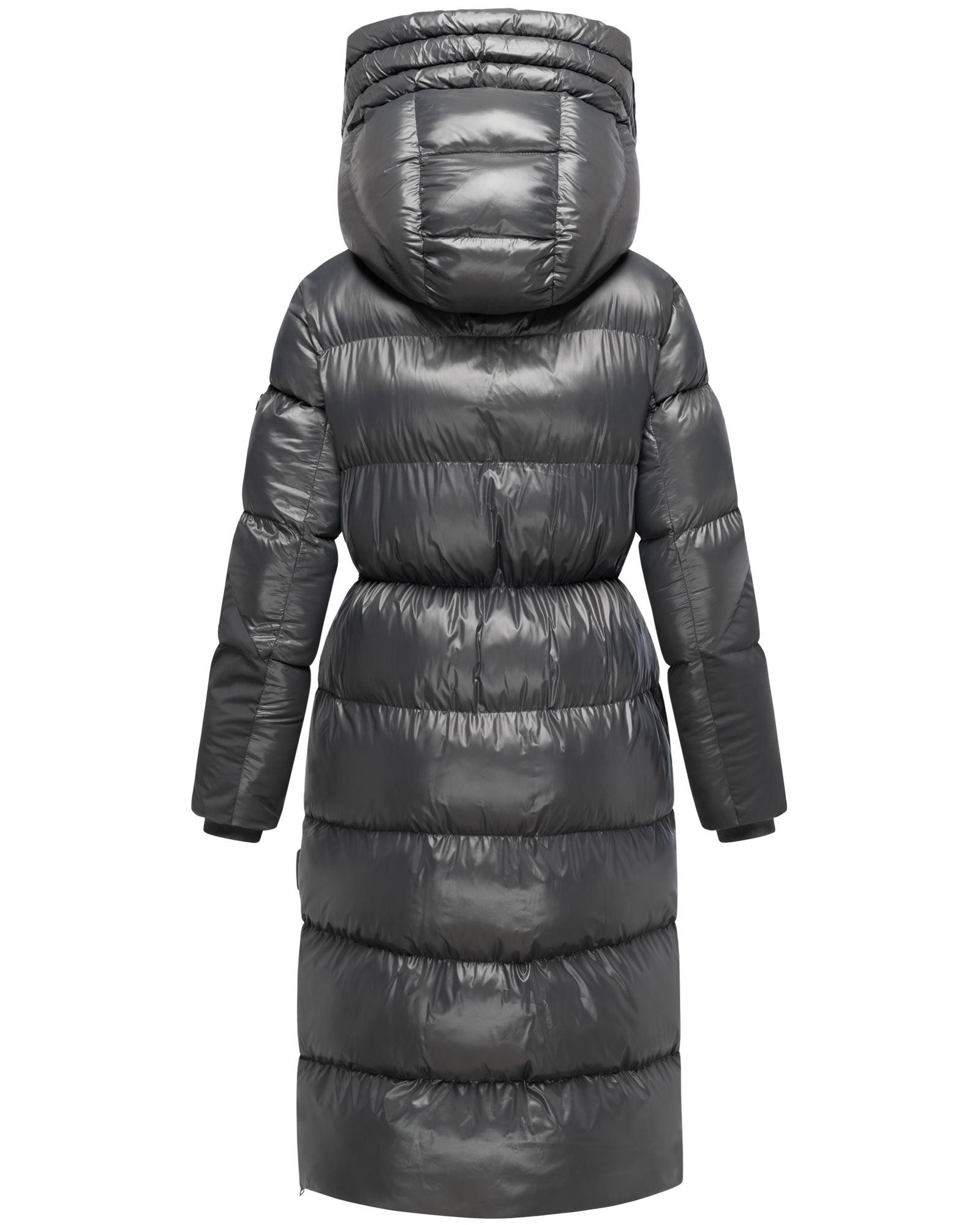 Navahoo Steppmantel Knusperherz 14 Langer gesteppter Damen Wintermantel mit Materialmix