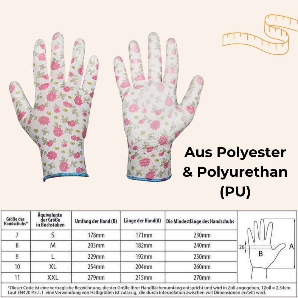 GarPet Gartenhandschuhe PU Handschuhe Damen Frauen bunt Garten Arbeits Gr 6 günstig online kaufen