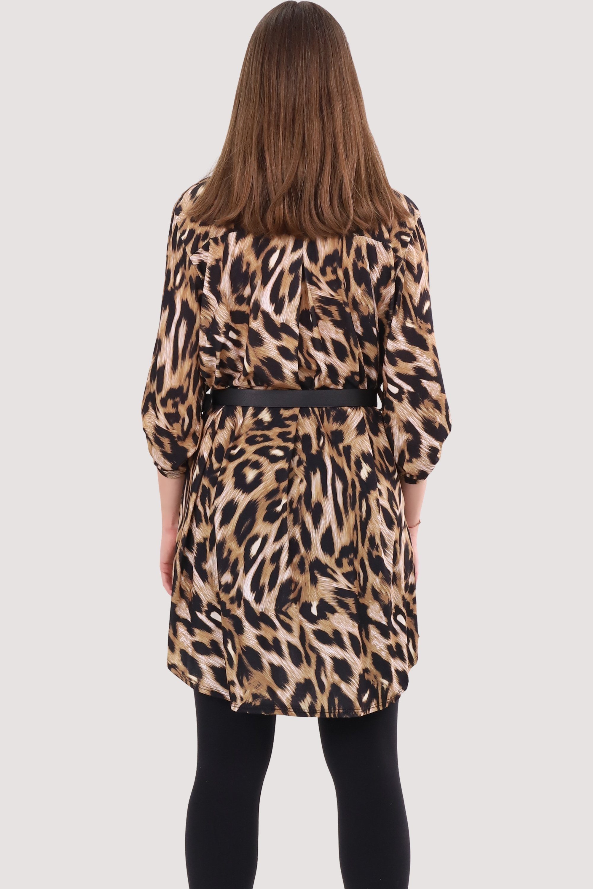 Druckkleid Animalprint 23203 than Gürtel Einheitsgröße 3 Kleid malito more fashion Bluse Gepard Tunika mit