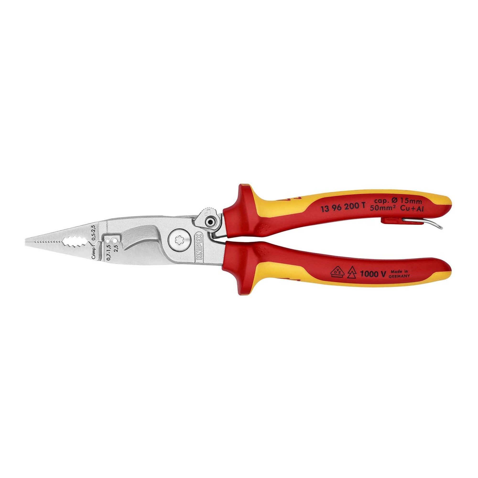 Knipex Abisolierzange KNIPEX 13 96 200 T Elektro-Installationszange isoliert mit