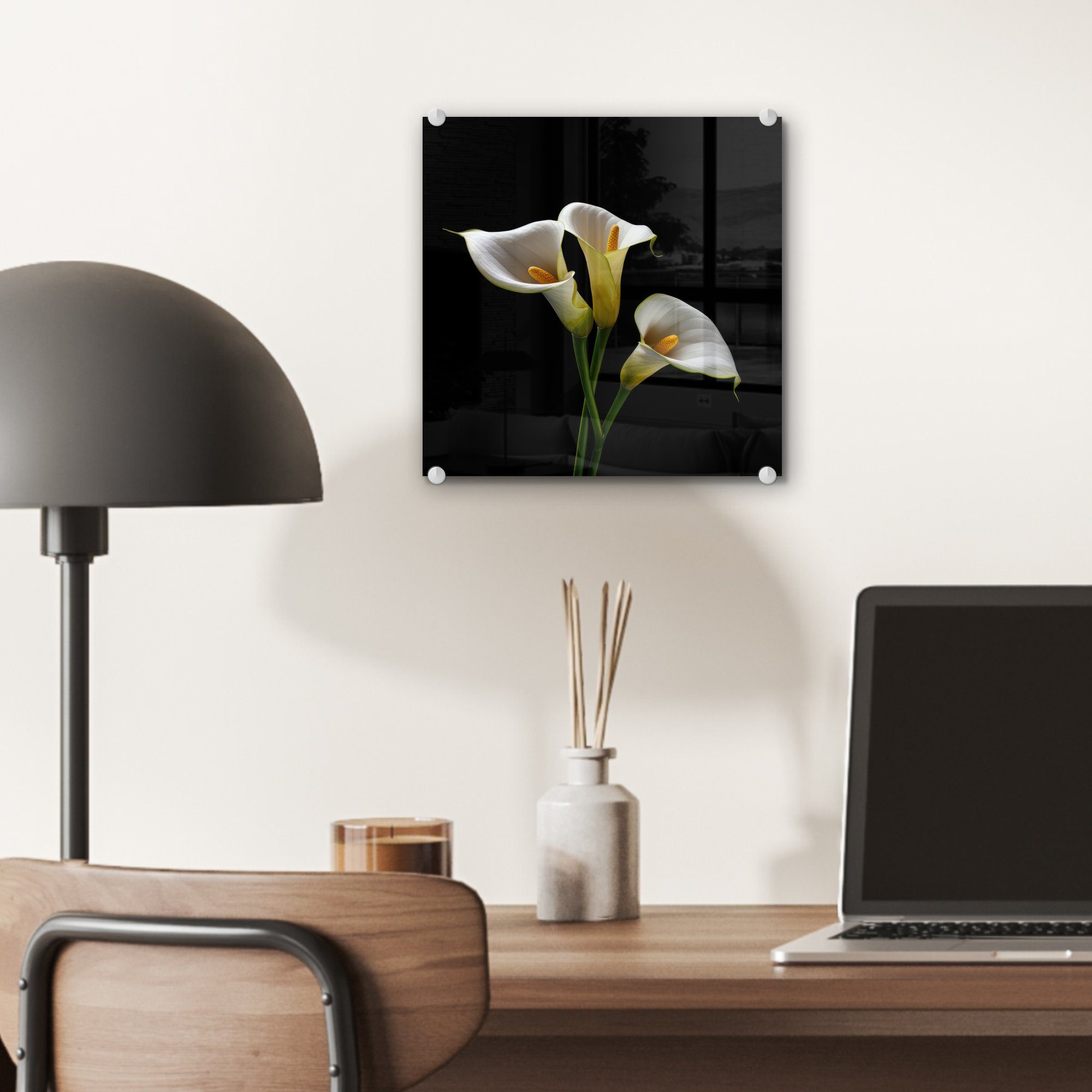 MuchoWow Acrylglasbild Pflanzen - Wanddekoration auf Weiß Natur - Foto Botanisch, - Glas Glasbilder Glas - Wandbild - auf Bilder (1 St), Blumen - 
