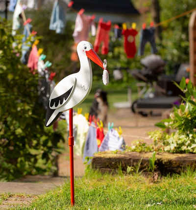 goki Gartenstecker »Blumenstecker Storch mit Babytuch, XL« 100cm