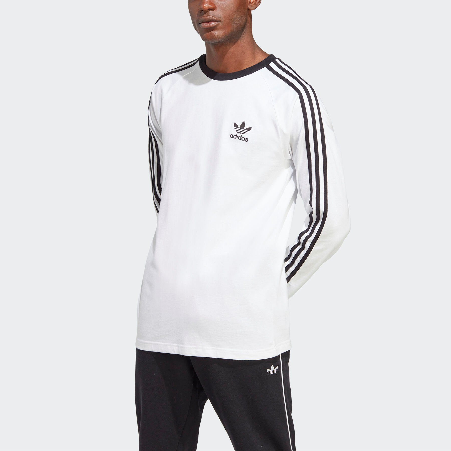 adidas Originals Langarmshirt ADICOLOR CLASSICS 3STREIFEN LONGSLEEVE White | Rundhalsshirts