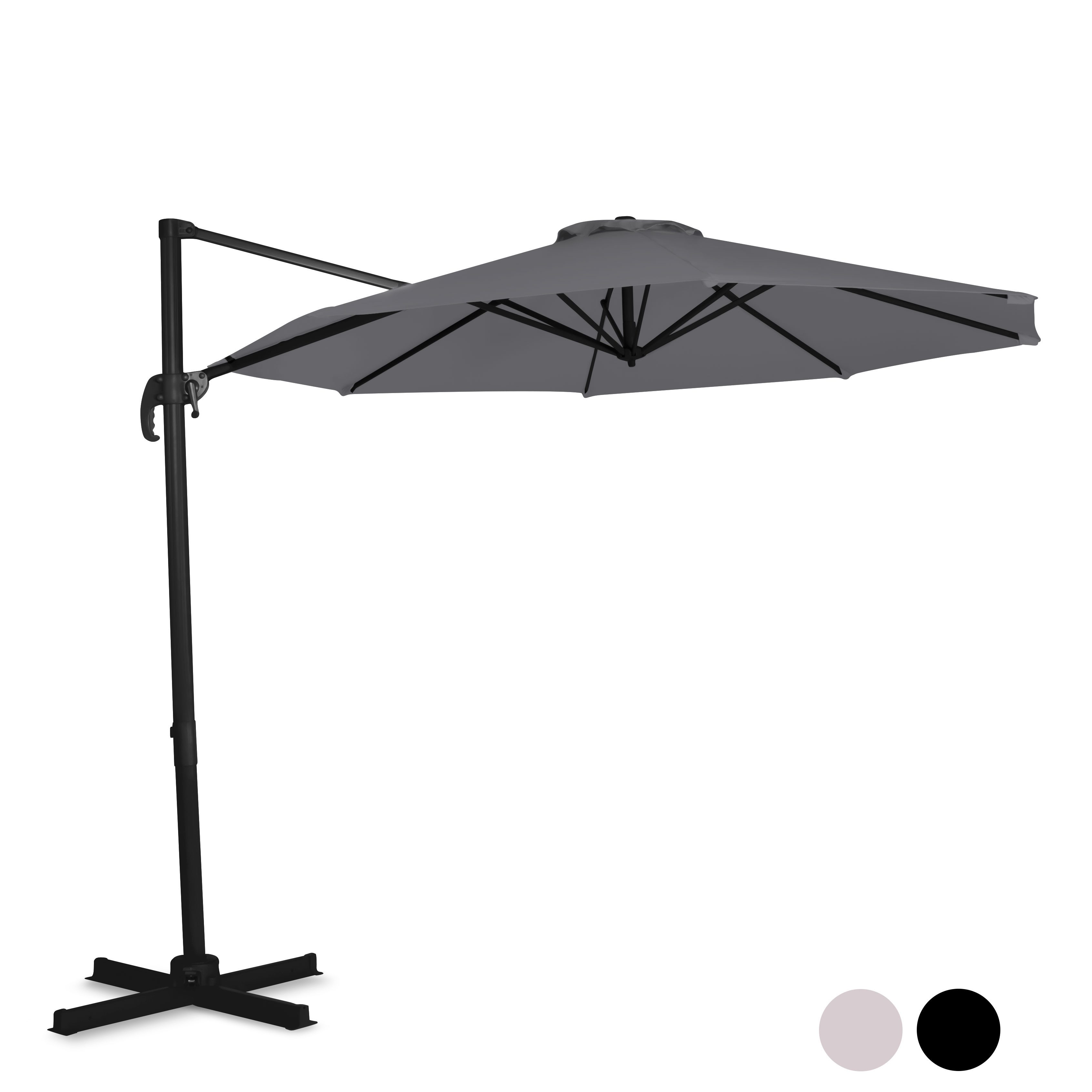 VONROC Sonnenschirm Ampelschirm Balkon - Neigbar, Rund, LxB: 300x300 cm, ohne Sockel, Sonnenschutz für Garten - Sonnenschirm groß inklusive Schutzhülle