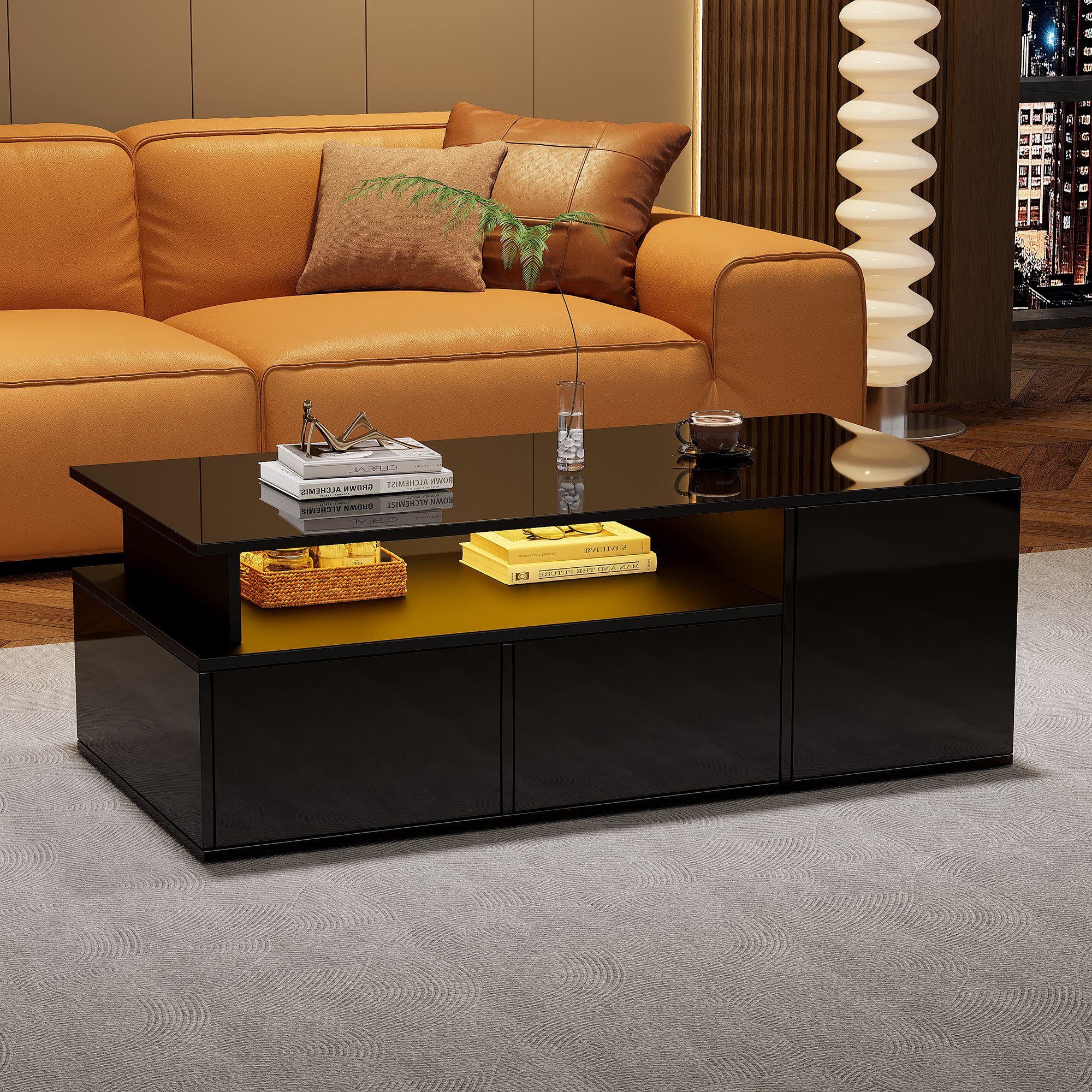 OKWISH Couchtisch mit viel Stauraum (Satztisch, Wohnzimmertisch, Beistellti günstig online kaufen