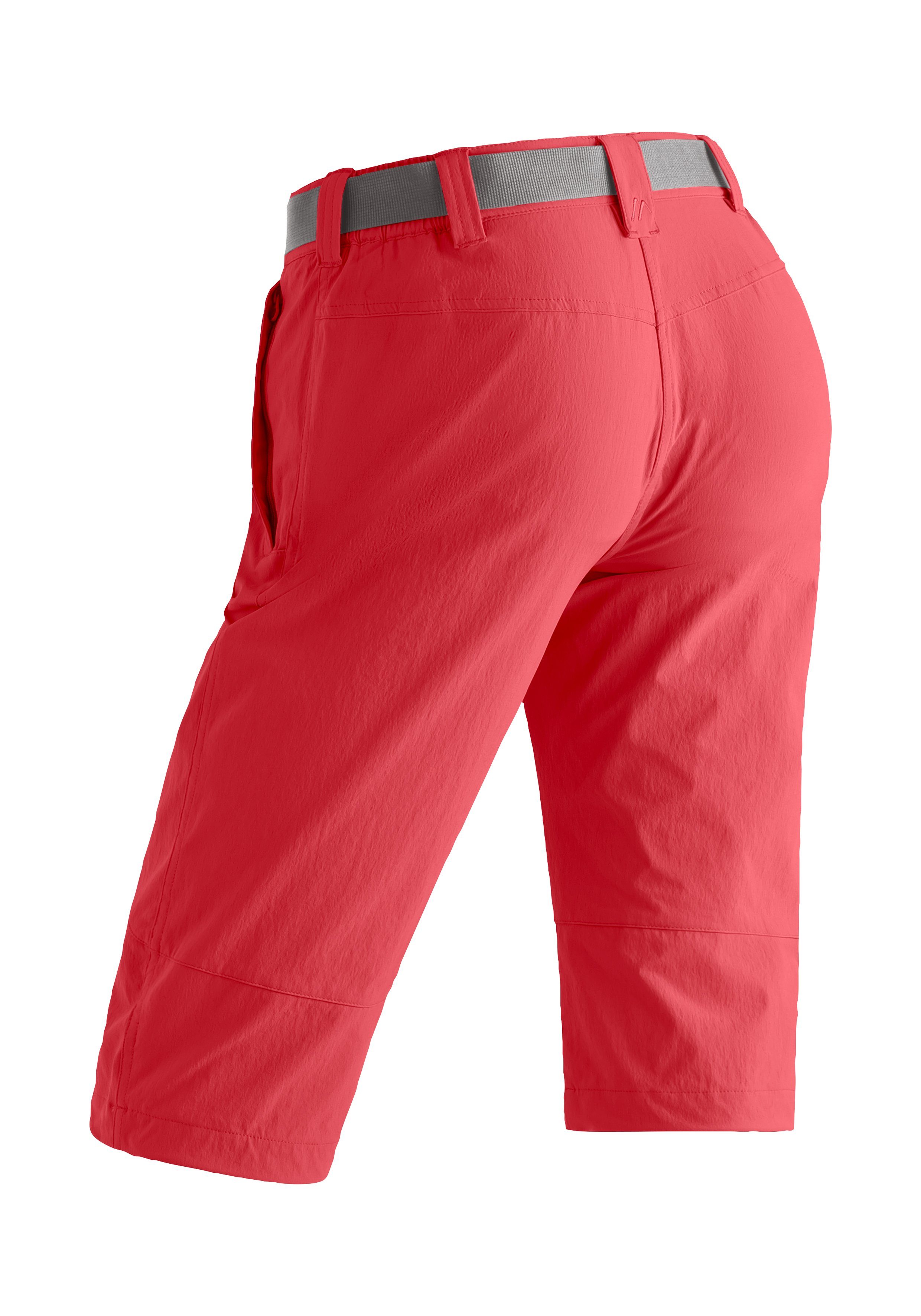 Wanderhose, Sports Outdoor-Hose hellrot kurze Maier Kluane Caprihose Damen atmungsaktive