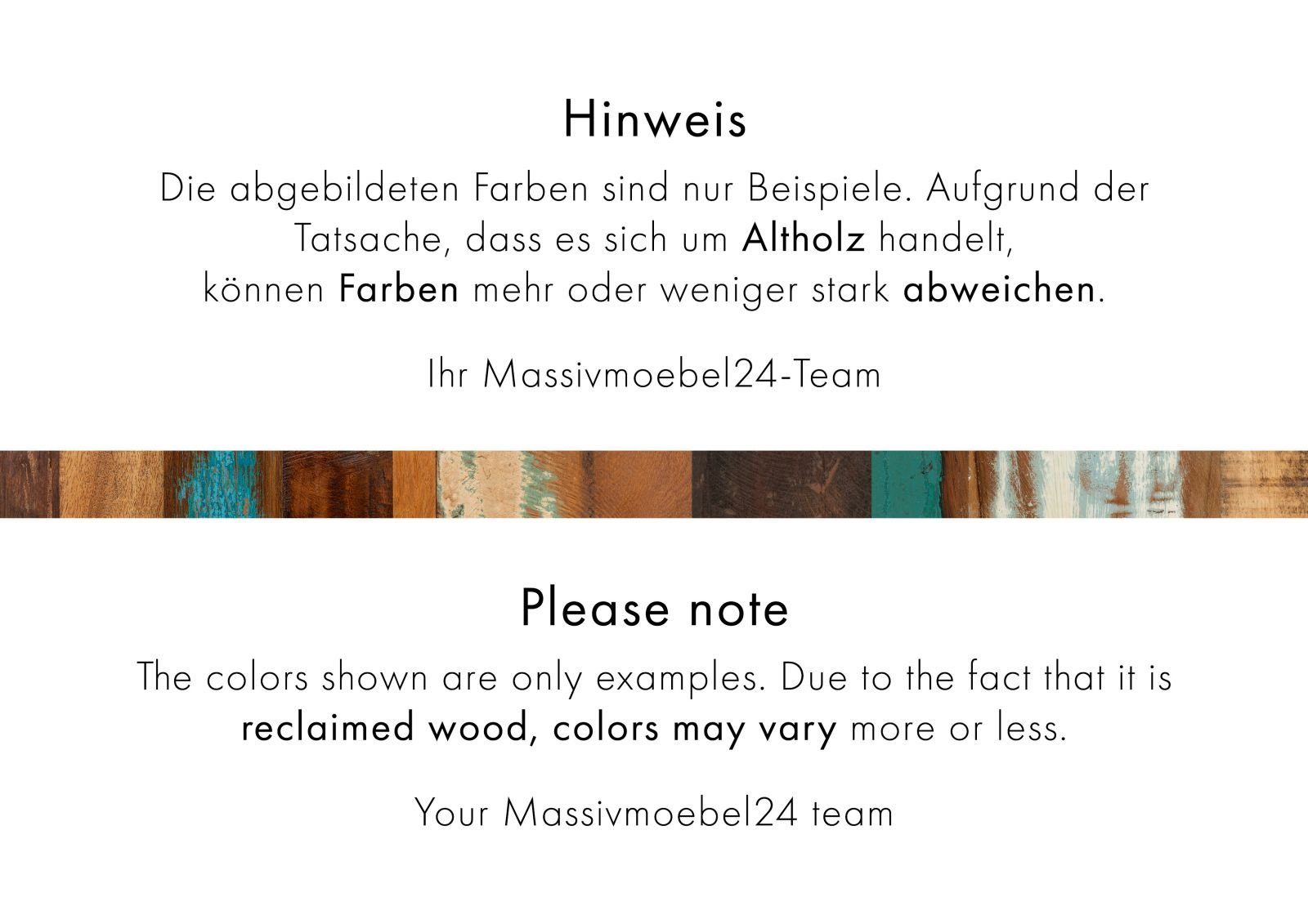 mehrfarbig NATURE OF 155x52x45 #106 Couchtisch Couchtisch SPIRIT Altholz Massivmoebel24 lackiert