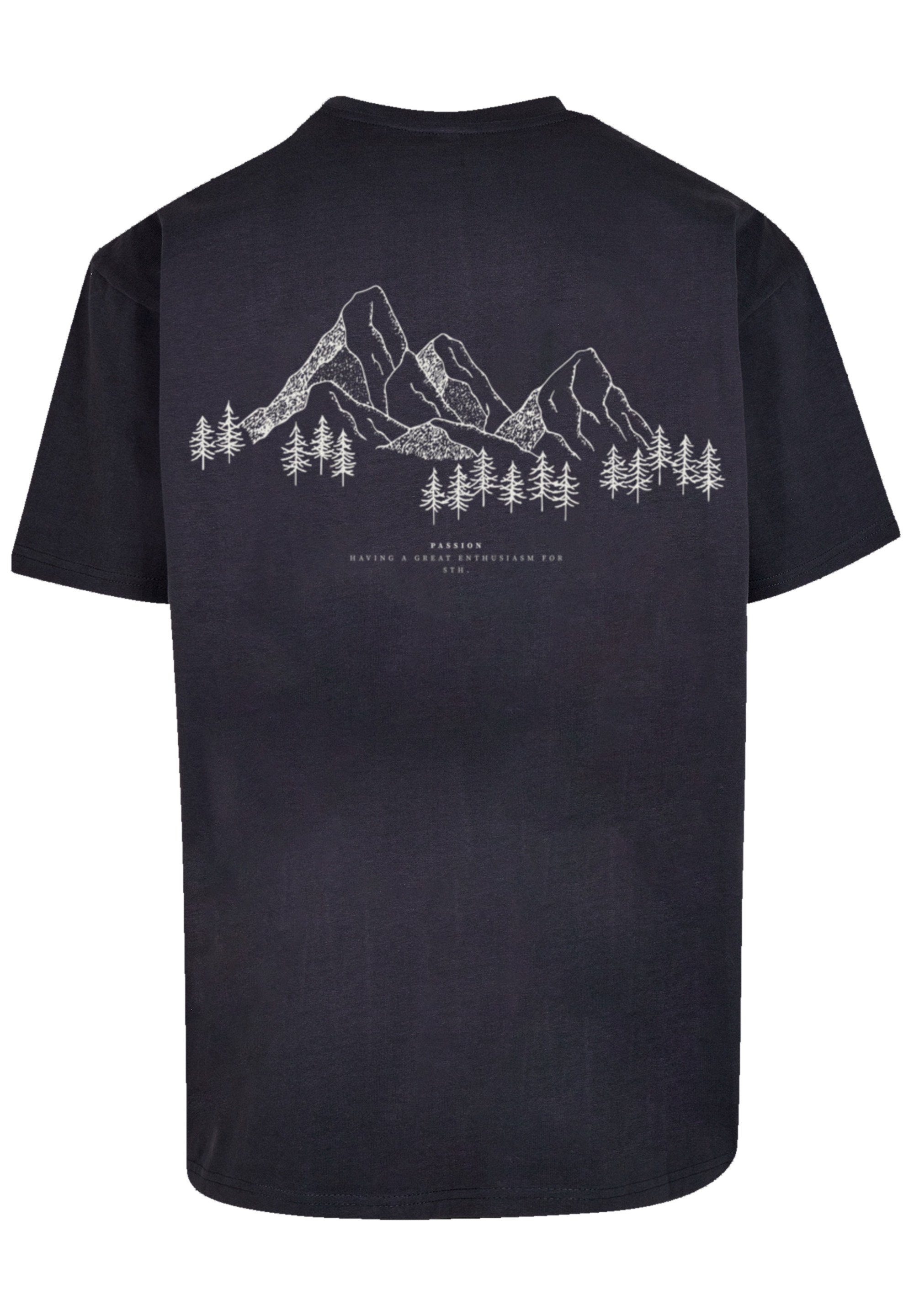 T-Shirt Print Berge PLUS SIZE navy Mountain F4NT4STIC