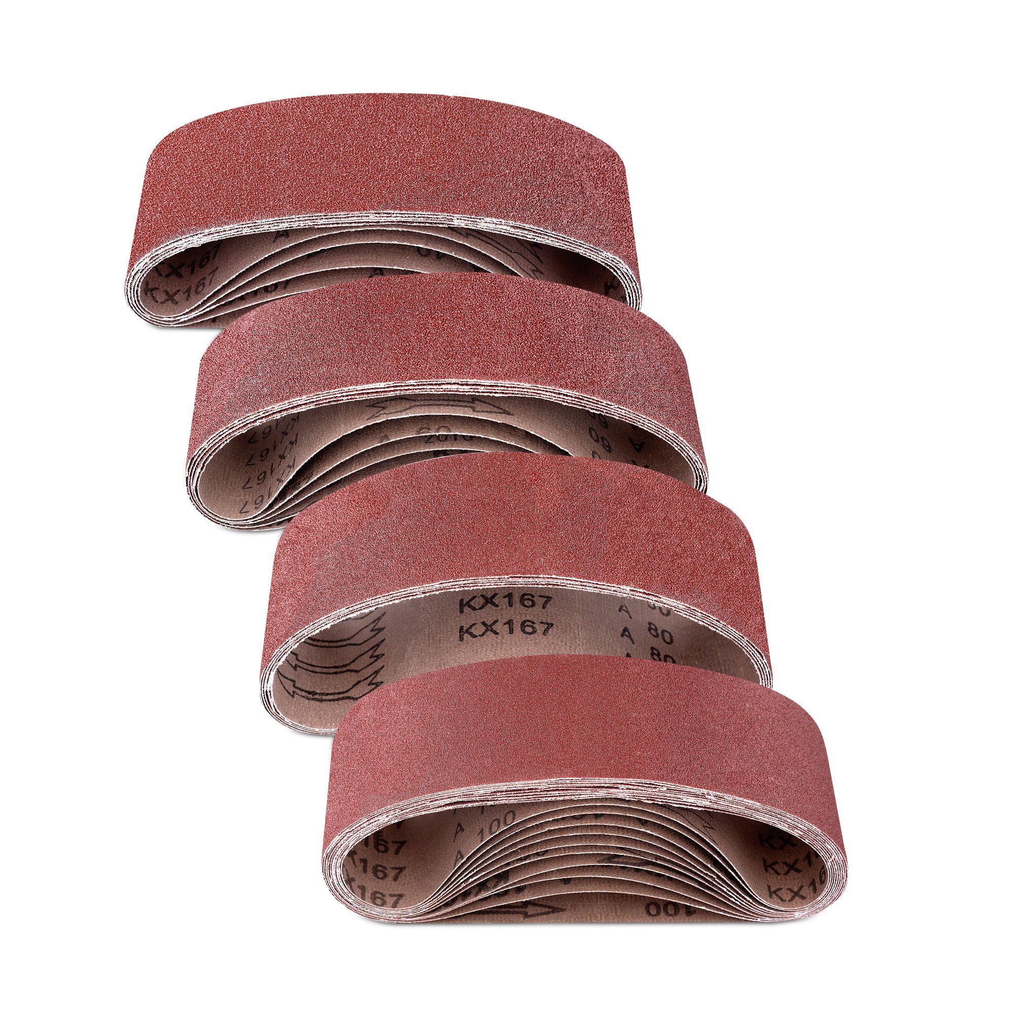Bandschleifer für - Navaris (25 Schleifpapier 75x457mm, - 40-100 St) Körnung 25x Schleifband