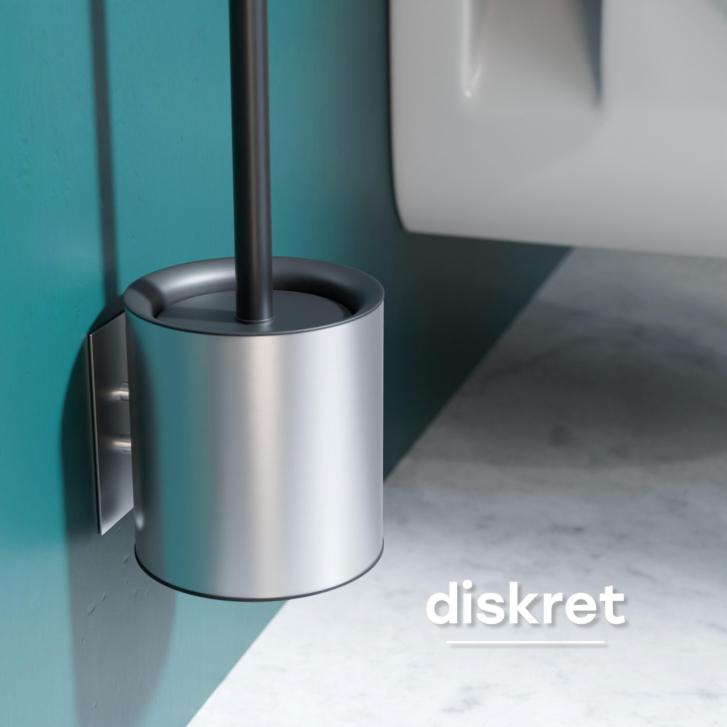 SAVEGA WC-Reinigungsbürste SAVEGA - Silikon Klobürste Wandmontage pulverbeschichteter Stahl, Toilettenreinigung, (Einzelset), Flexible Lamellenstruktur,Schonende Tiefenreinigung