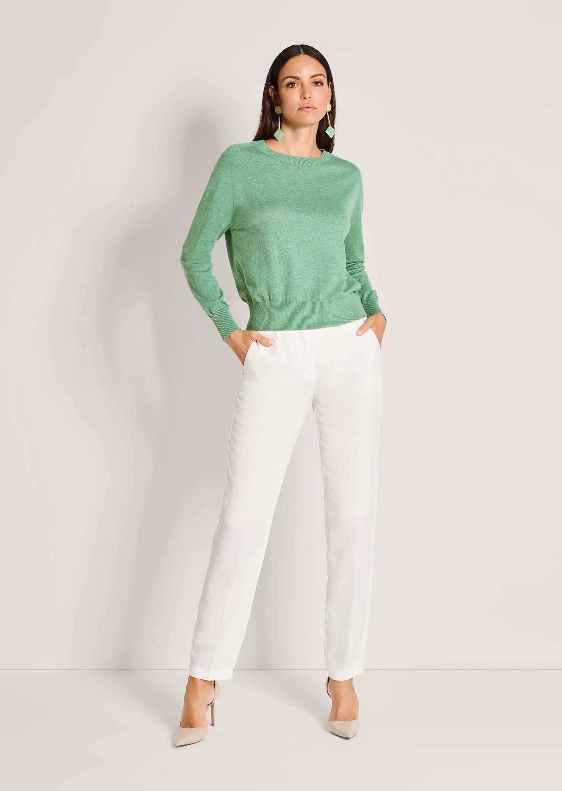 Strickpullover Basic-Pullover mit Rundhals