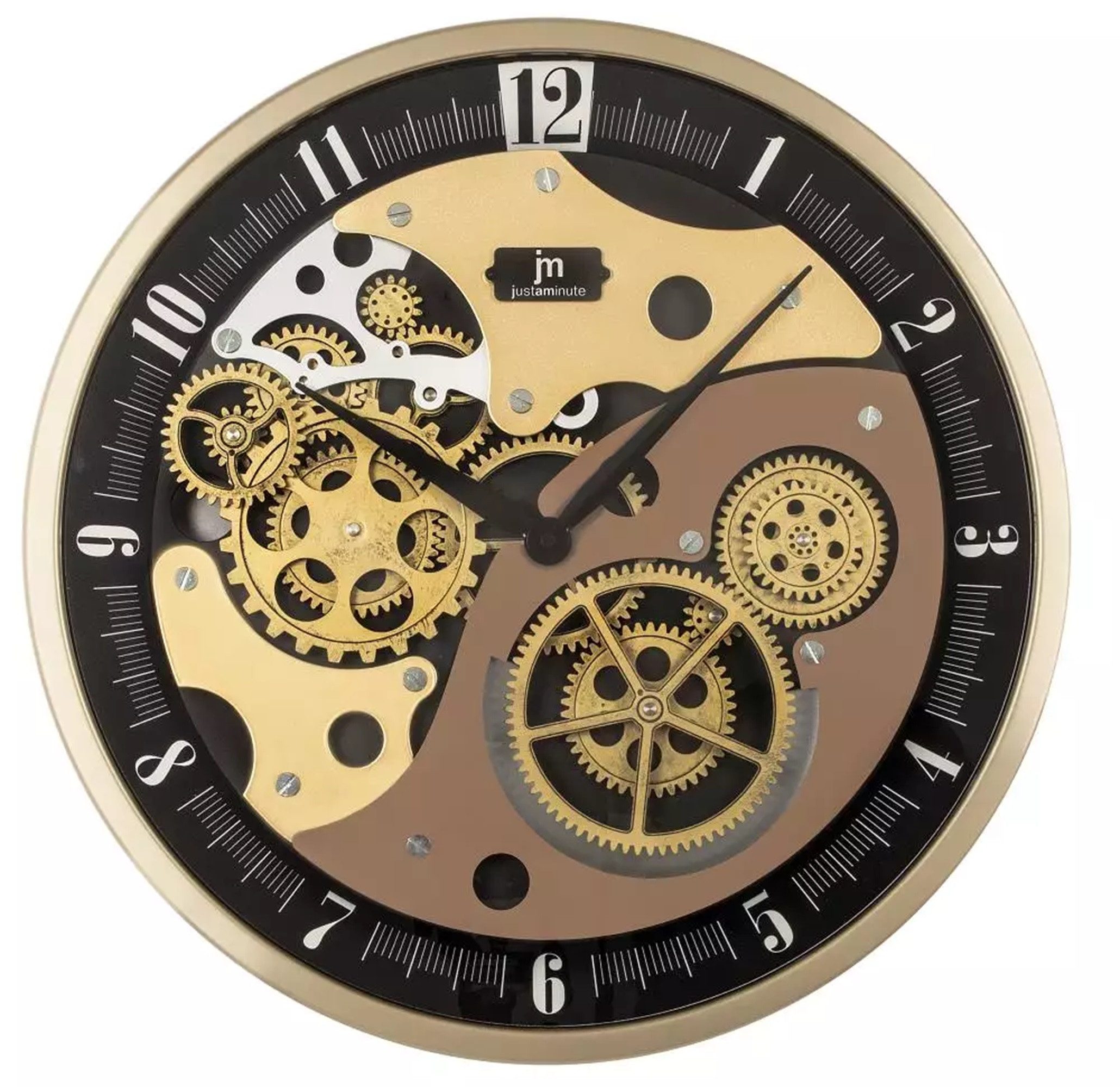 Lowell Wanduhr Quarz Wanduhr mit rotierenden Zahnrädern