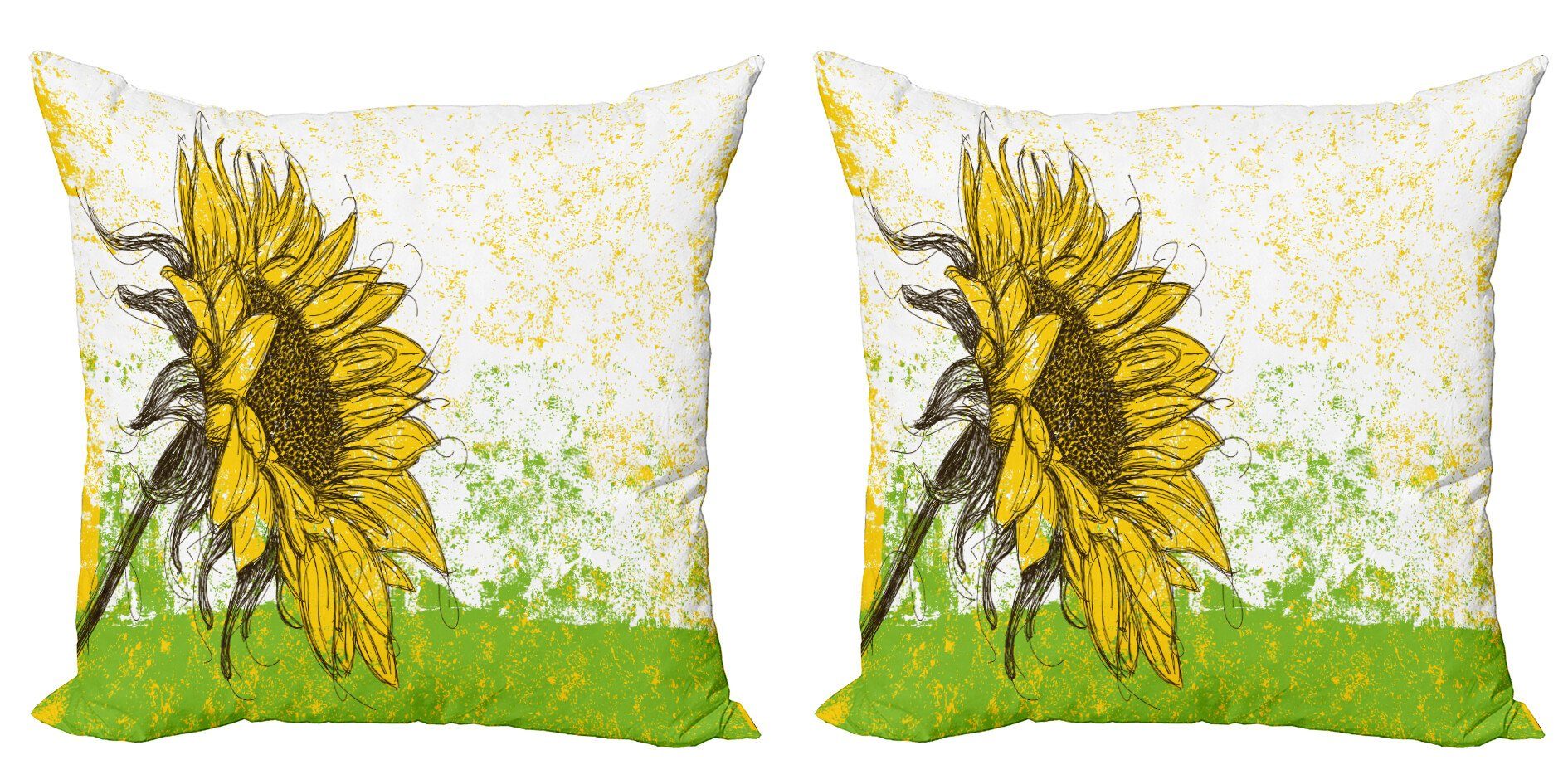 Natur Kissenbezüge Digitaldruck, Sonnenblumen Modern Doppelseitiger Abakuhaus (2 Accent Stück), mit Blumen