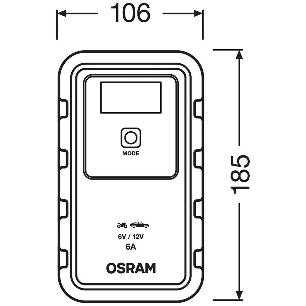 Osram Intelligentes Ladegerät BATTERYcharge 906 Regenerieren, (Akkutest, Auffrischen, Autobatterie-Ladegerät Batterieprüfung)