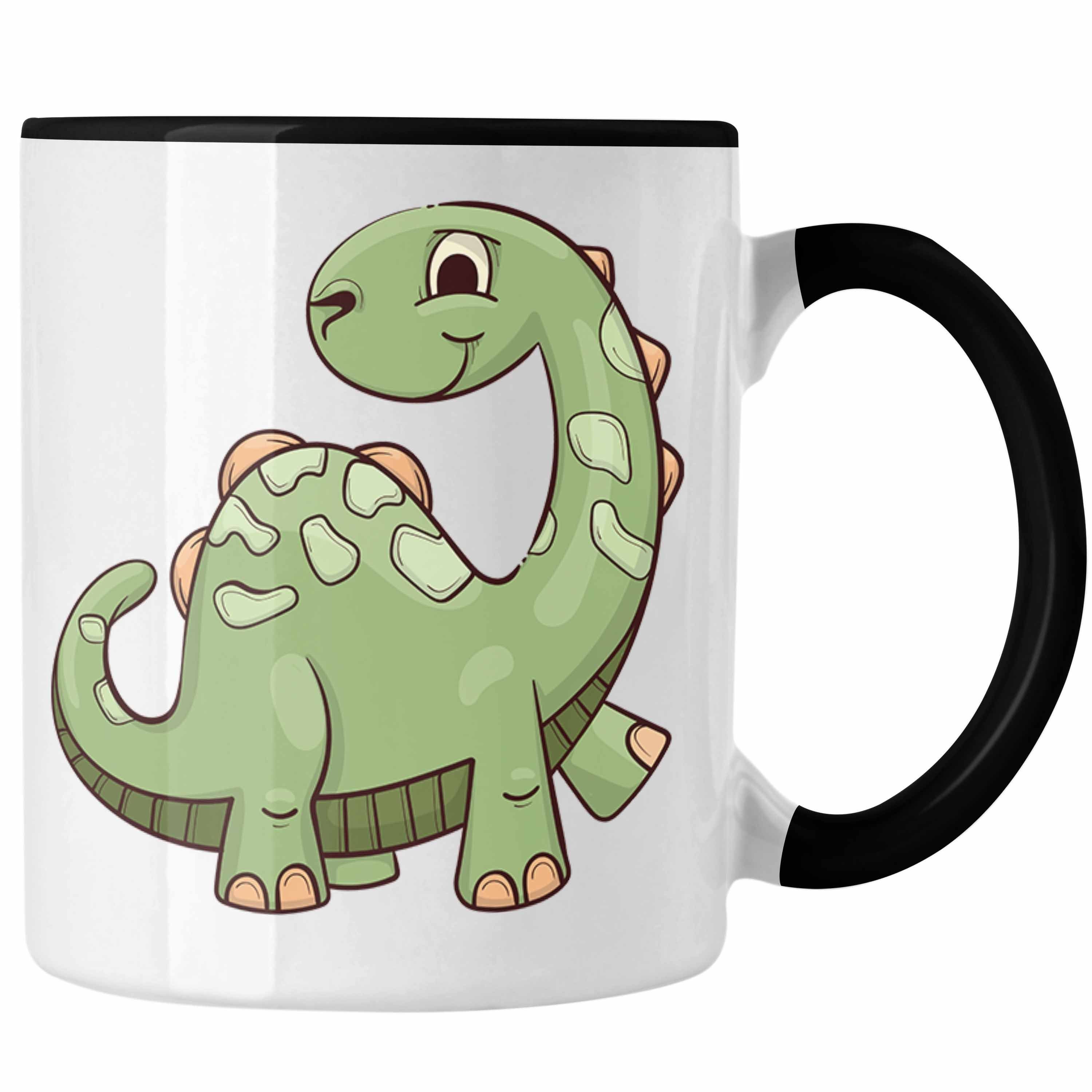 Trendation Tasse Trendation - Coole Tasse für Dinofans Dinosaurier Geschenkidee Jungs Jungen Geschenke Lustig Schwarz