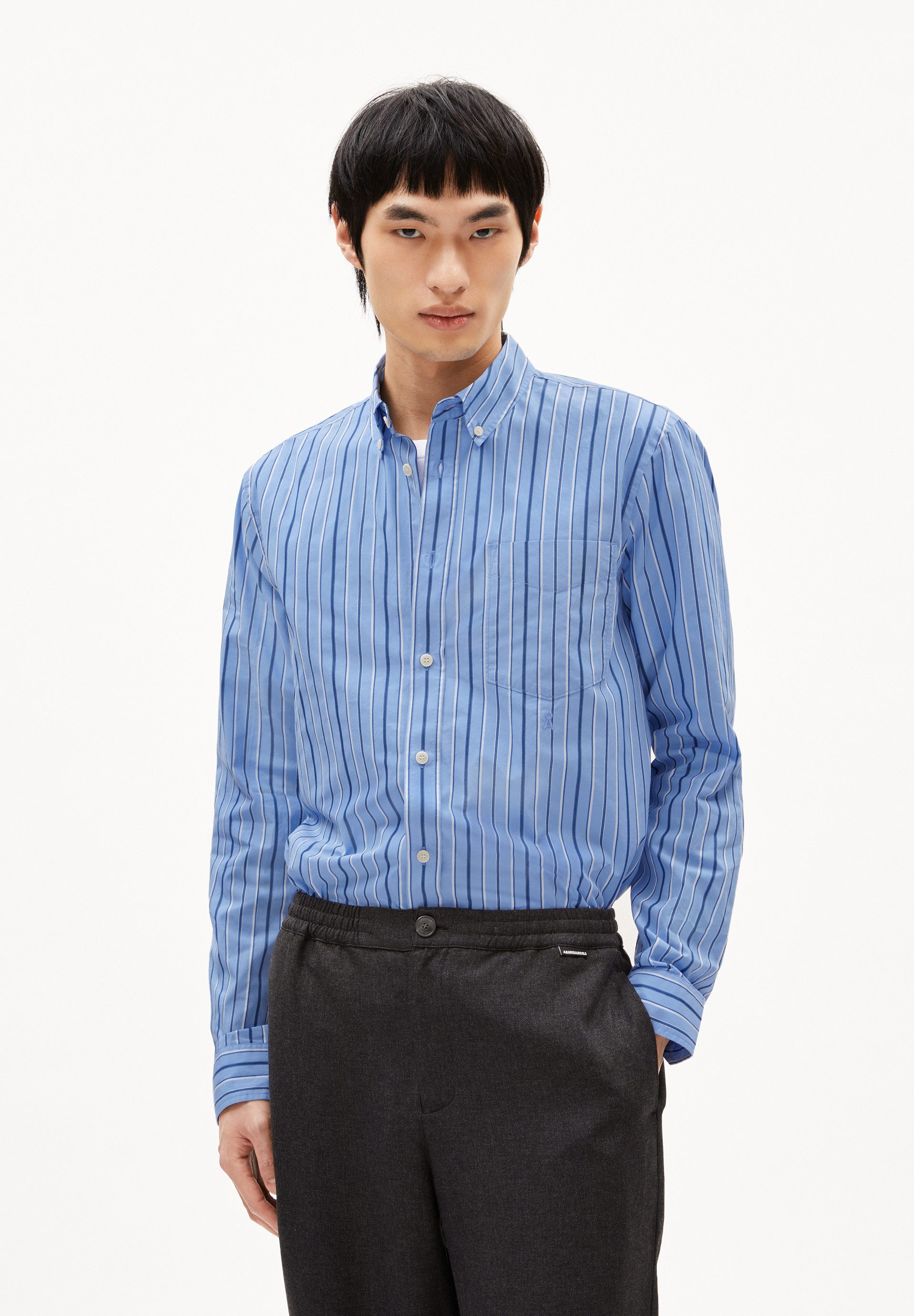 Armedangels Langarmhemd GAVRAA STRIPES Hemd aus Bio-Baumwolle (1-tlg., Relaxed Fit) Relaxed Fit