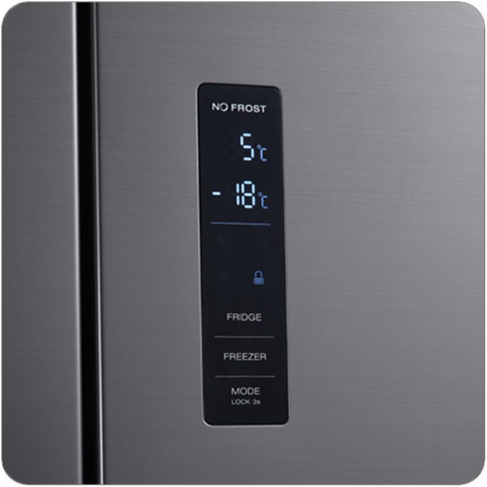 Wolkenstein French Door FD351 FD351.4A++NF IX, 185.5 cm hoch, 63,50 cm breit, Touch Control, No Frost, Inox-Design, LED-Beleuchtung