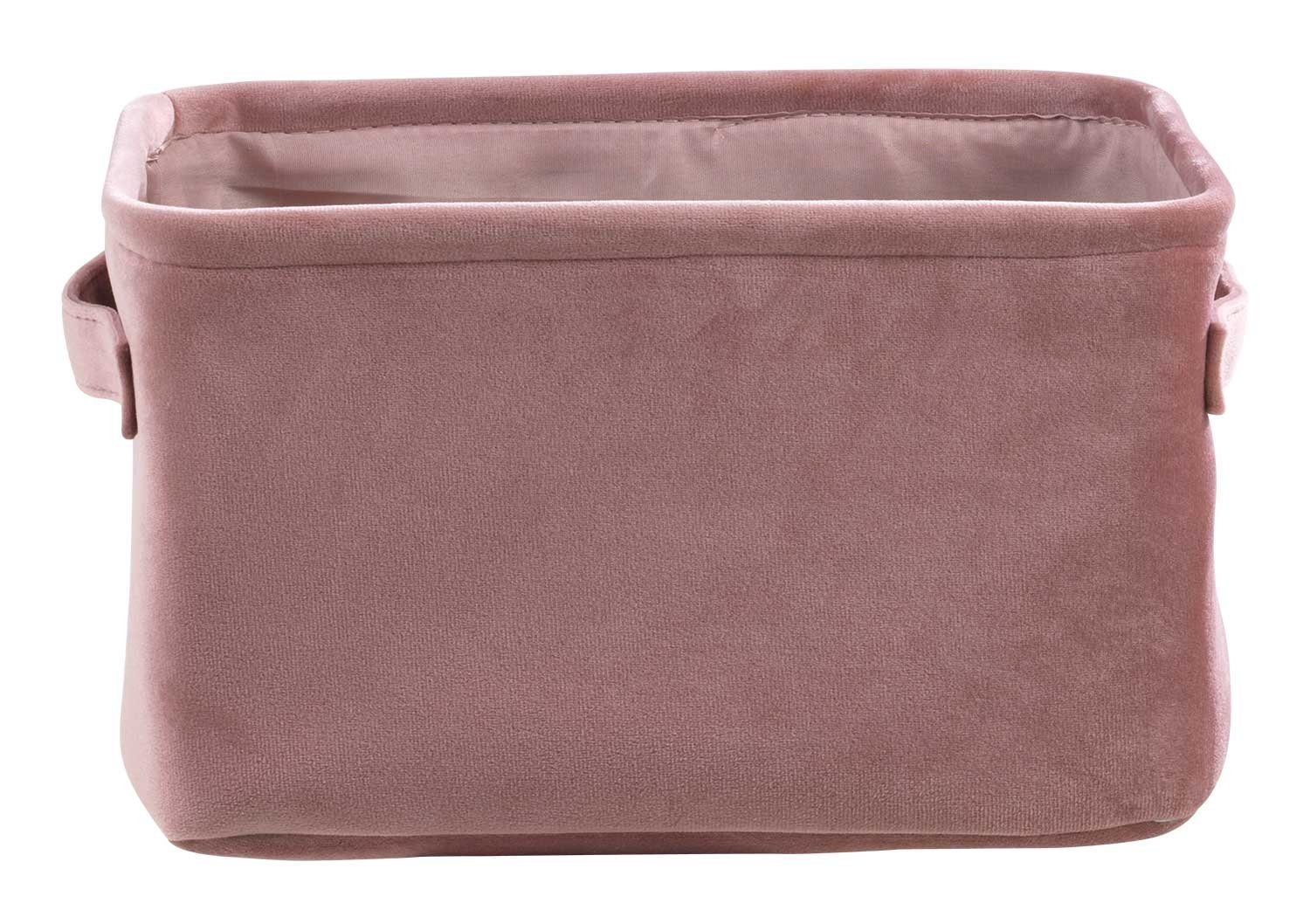 Home4You Aufbewahrungskorb Dekokorb, B 30 x T 21 cm, Rosa, Samtbezug, (1 St günstig online kaufen