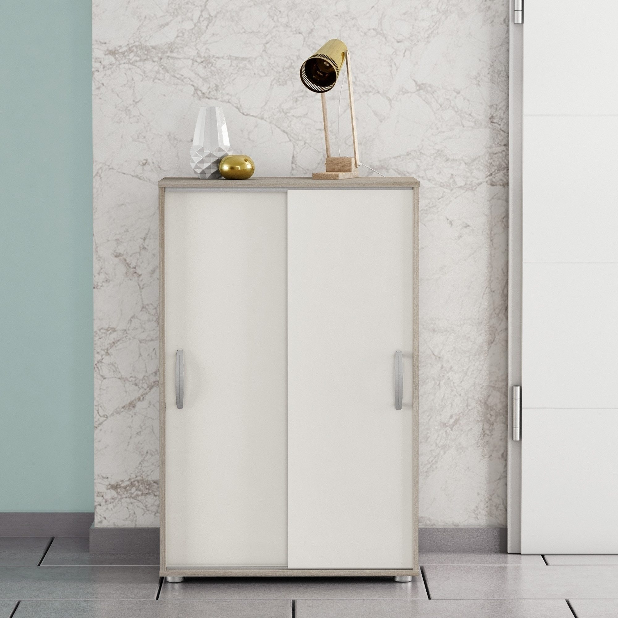 PREISBRECHER Wäscheschrank NANO in Shannon Eiche - 68x105,6x32,9cm (BxHxT) günstig online kaufen